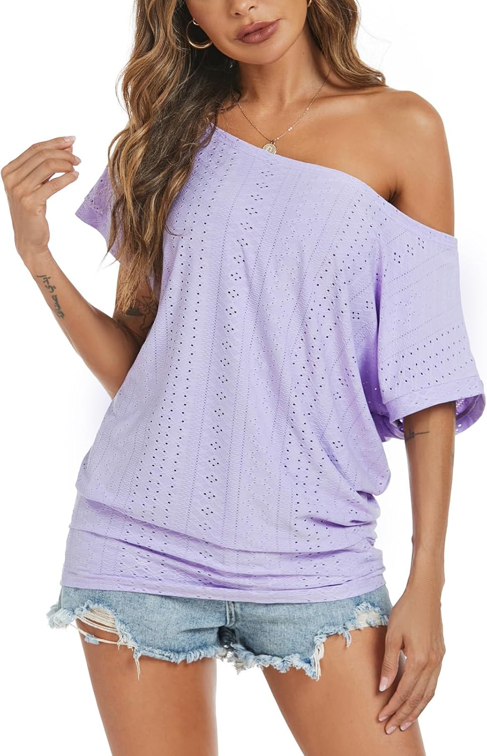 Poetsky Women's Summer Off Shoulder Shirts Casual...