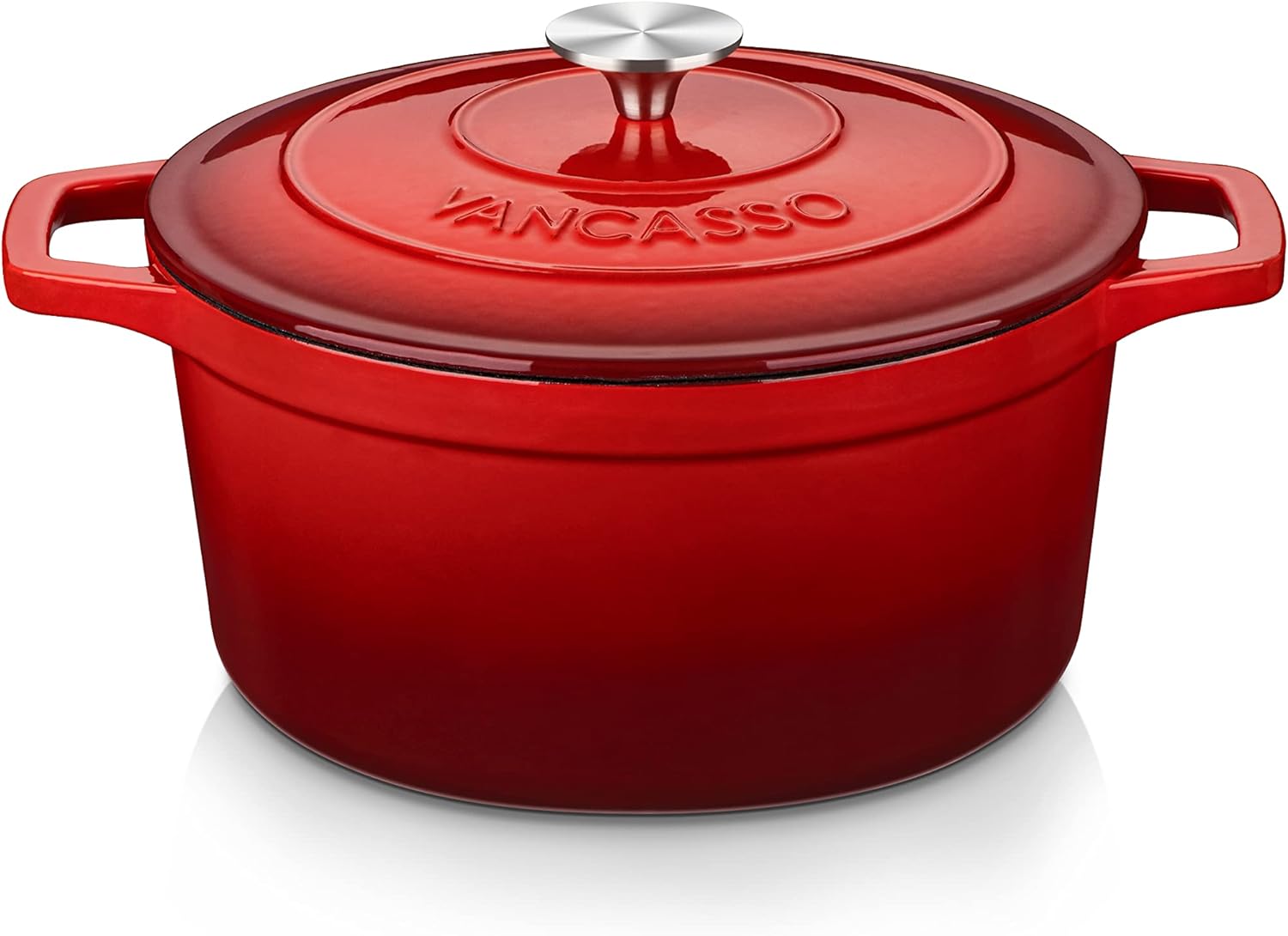 vancasso Enameled Cast Iron Dutch Oven, 6 QT Oven Pot with Lid, Round Enamel for...