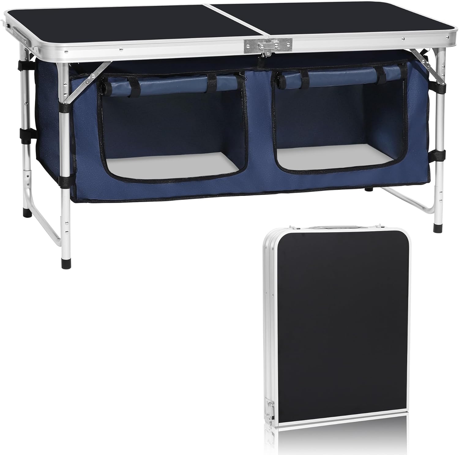 Camping Folding Table, Special Aluminum Adjustable Legs for Outdoor Travel Beach...