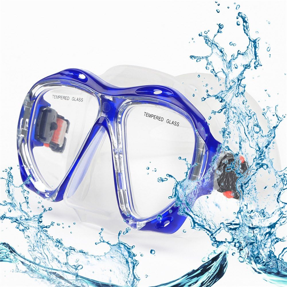 Snorkel Diving Mask Panoramic HD Swim Mask, Anti-Fog Scuba Diving Goggles,Temper...