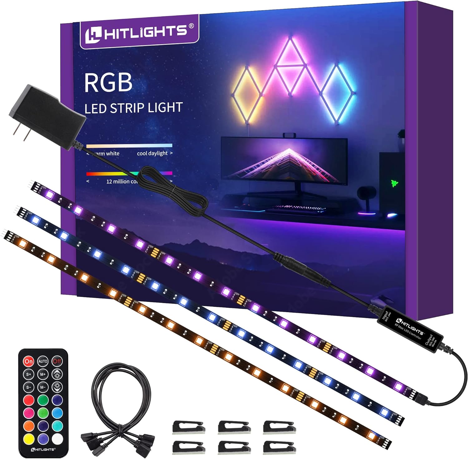 Hitlights LED Strip Lights, Special LED Light Strips for 3 Pcs 1.64FT RGB, Innov...