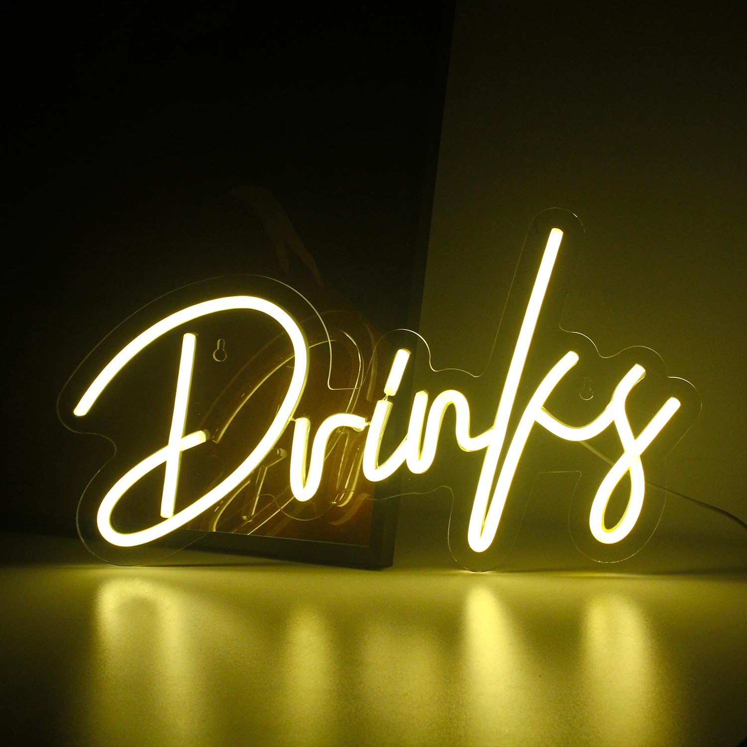 **Best Looklight Drinks Letters Neon Signs, Special Warm White LED Neon Light Wo...