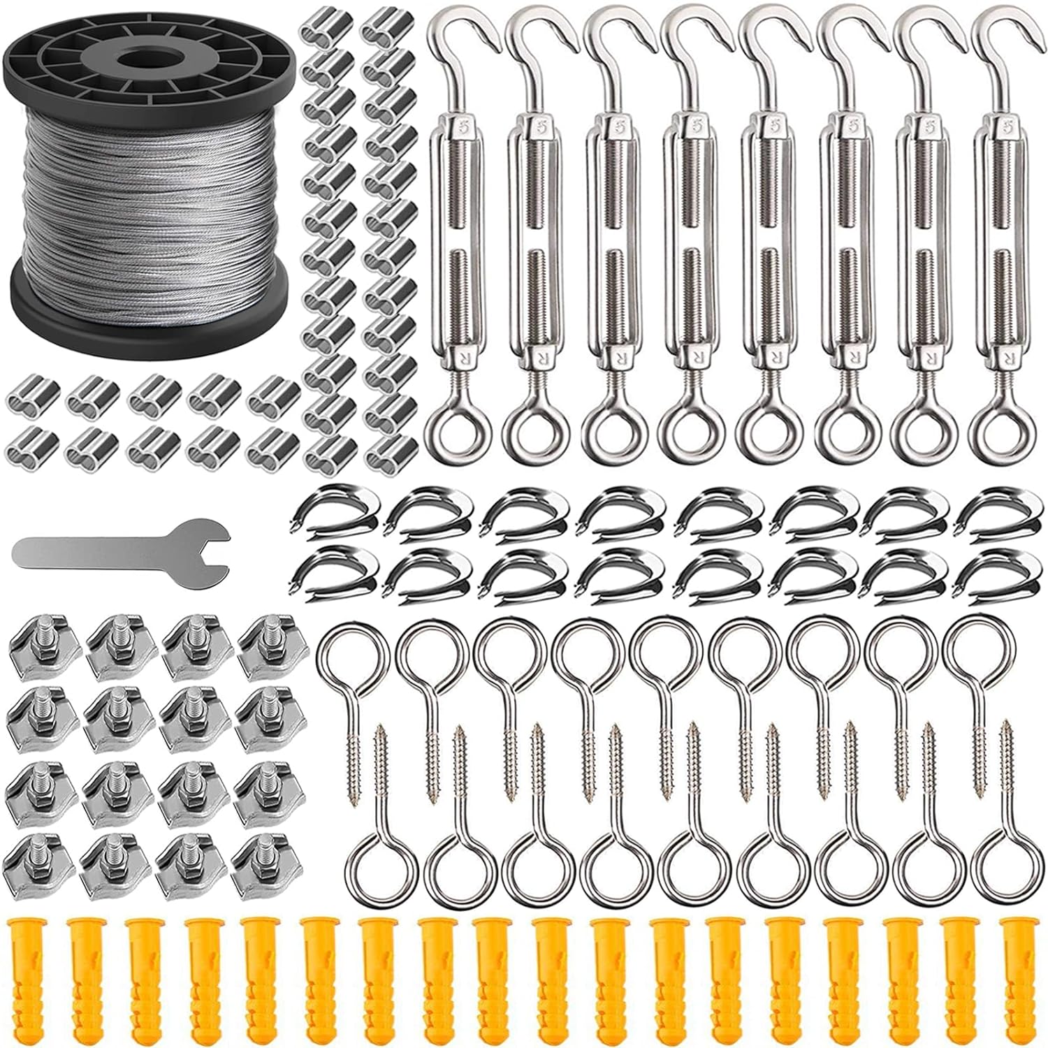 AMLOOPH 70m Garden Wire For Climbing Plants 2mm Catenary Wire Trellis Kit, Fence...