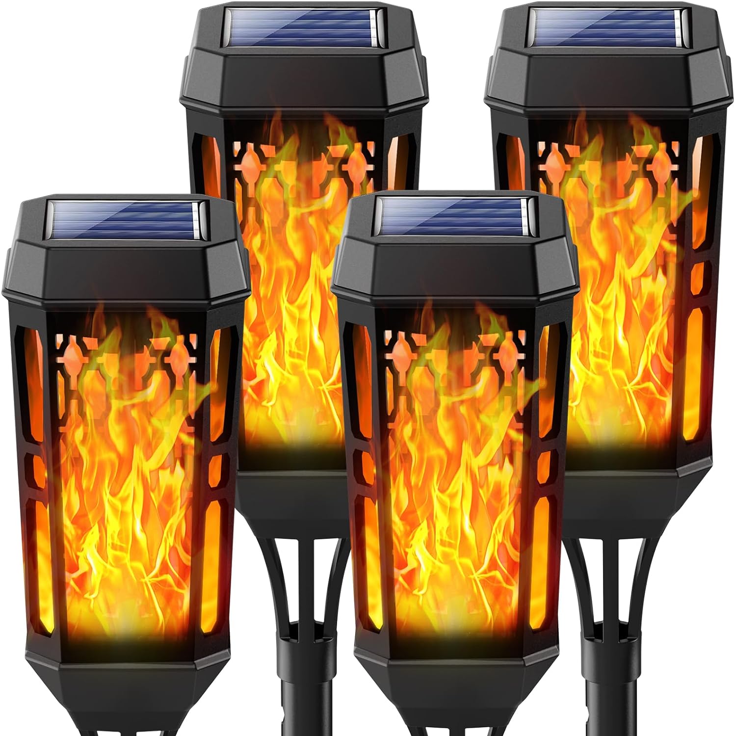 Joltix Flame Solar Light, Special 4 Pack Solar Lights with IP65 Waterproof, Inno...