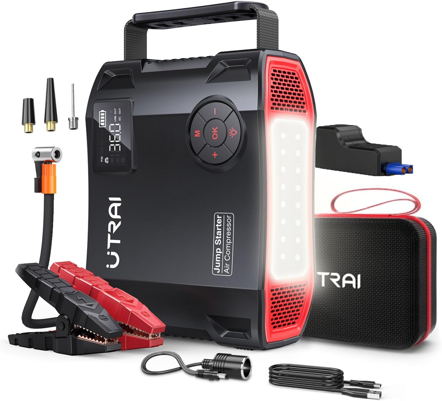 Portable Car Jump Starter with Air Compressor, UTRAI Car Battery Jump Starter 50...