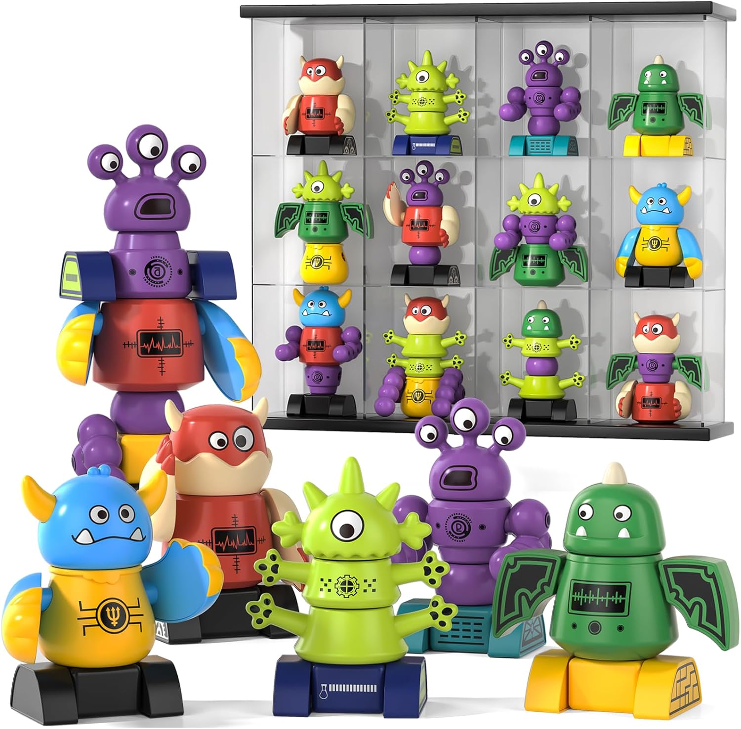 TEMI Magnetic Robot Toy for Kids 3-5 Years Old - Monster Magnetic Blocks Stackin...