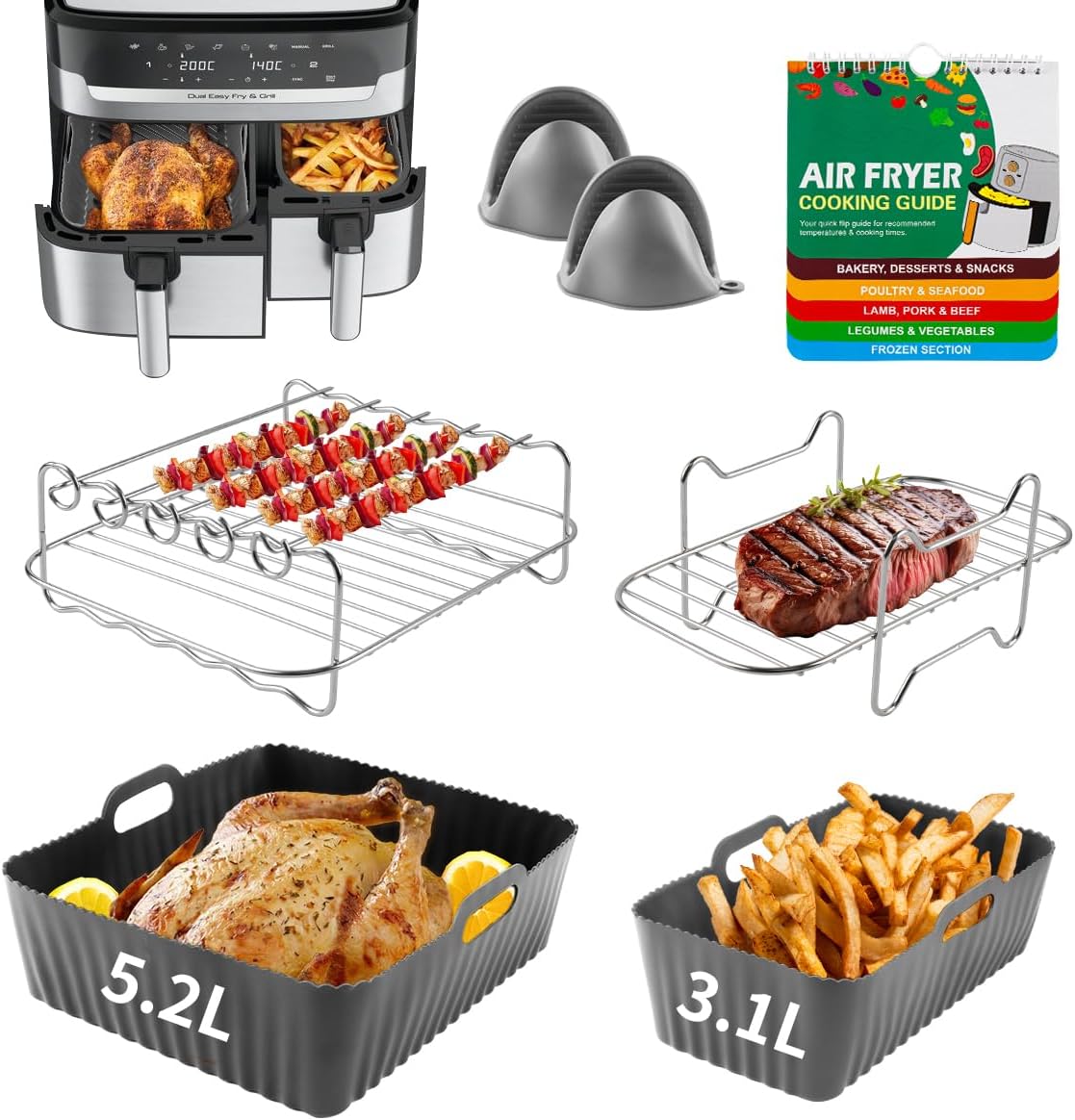Accessories Bundle for Air Fryer Enthusiasts, Special Air Fryer Accessories with...
