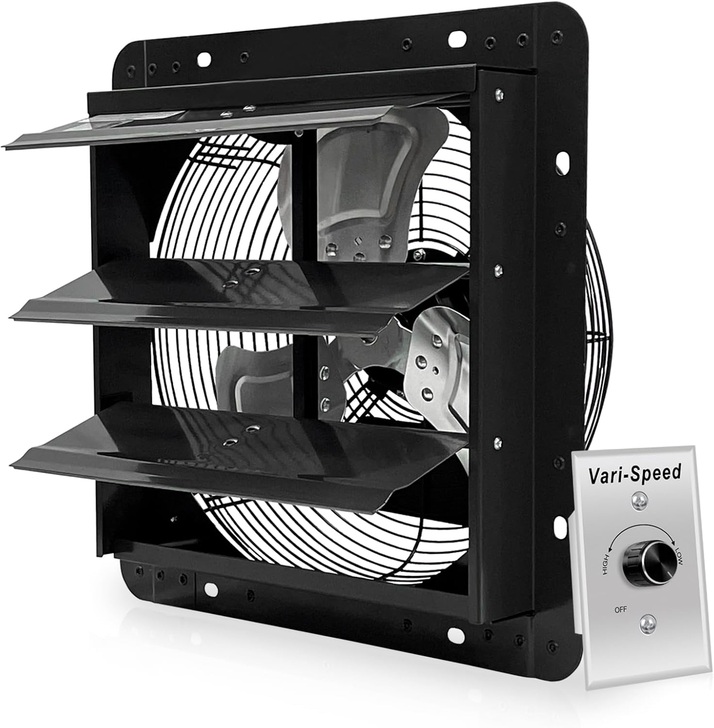 VENTISOL 12 Inch Shutter Exhaust Fan With Variable Speed Controller,1450CFM Wall...