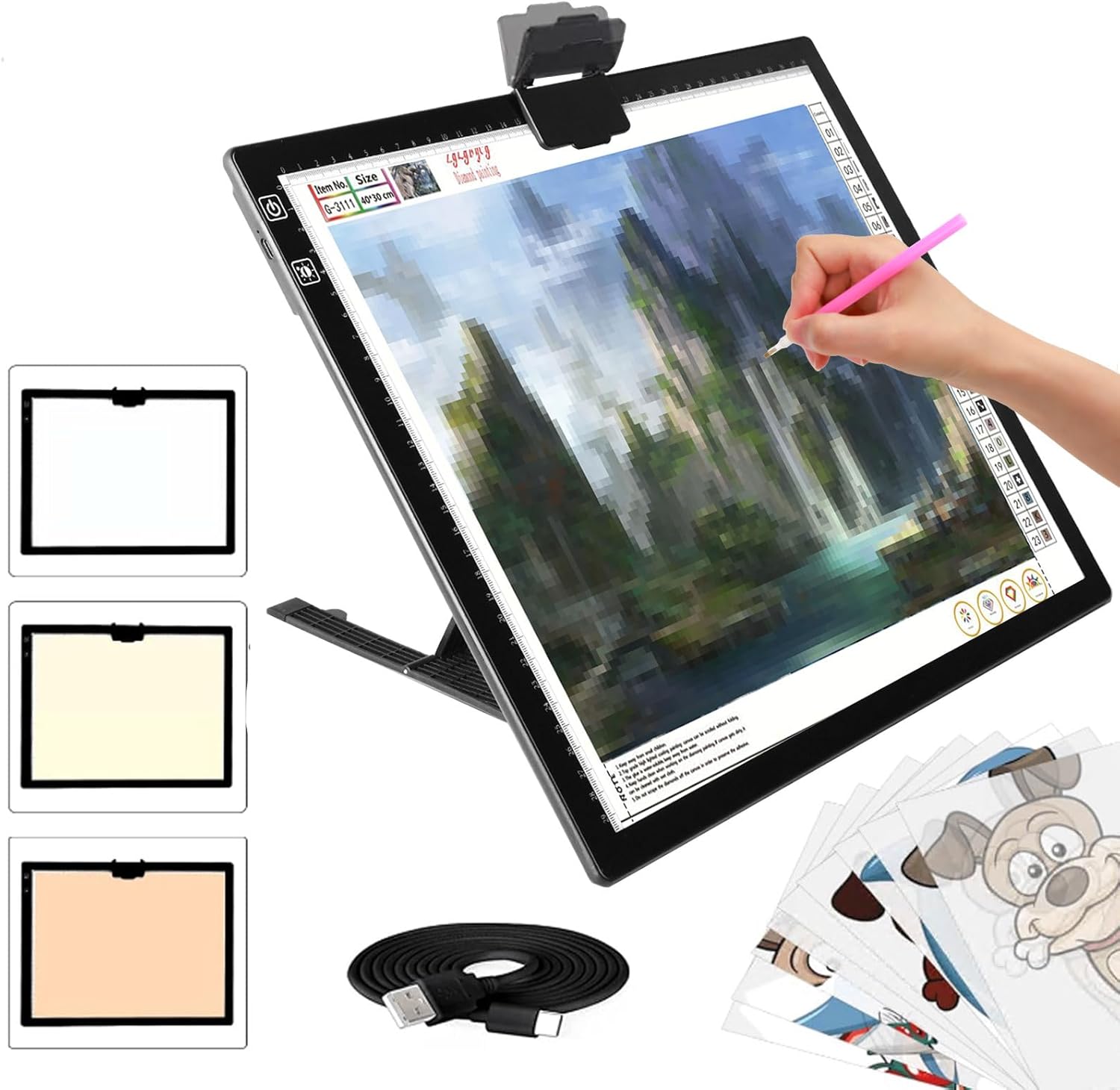 YINGWOND Rechargeable A3 Light Box, High-Quality Light Pad with 6 Levels Dimming...