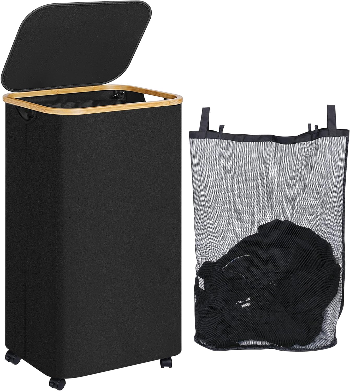 iEGrow Laundry Basket with Wheels, Special Extra Large Washing Baskets for Laund...