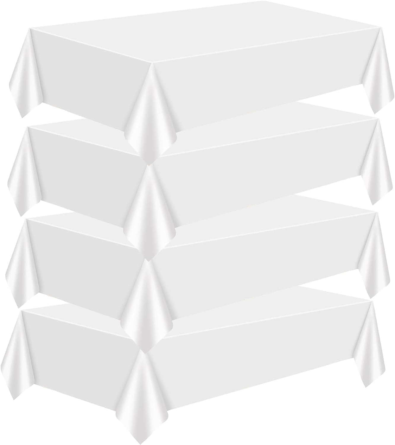 AGOBUHE Tablecloth, Special 4 Pcs White Disposable Tablecloth, Innovative Plasti...