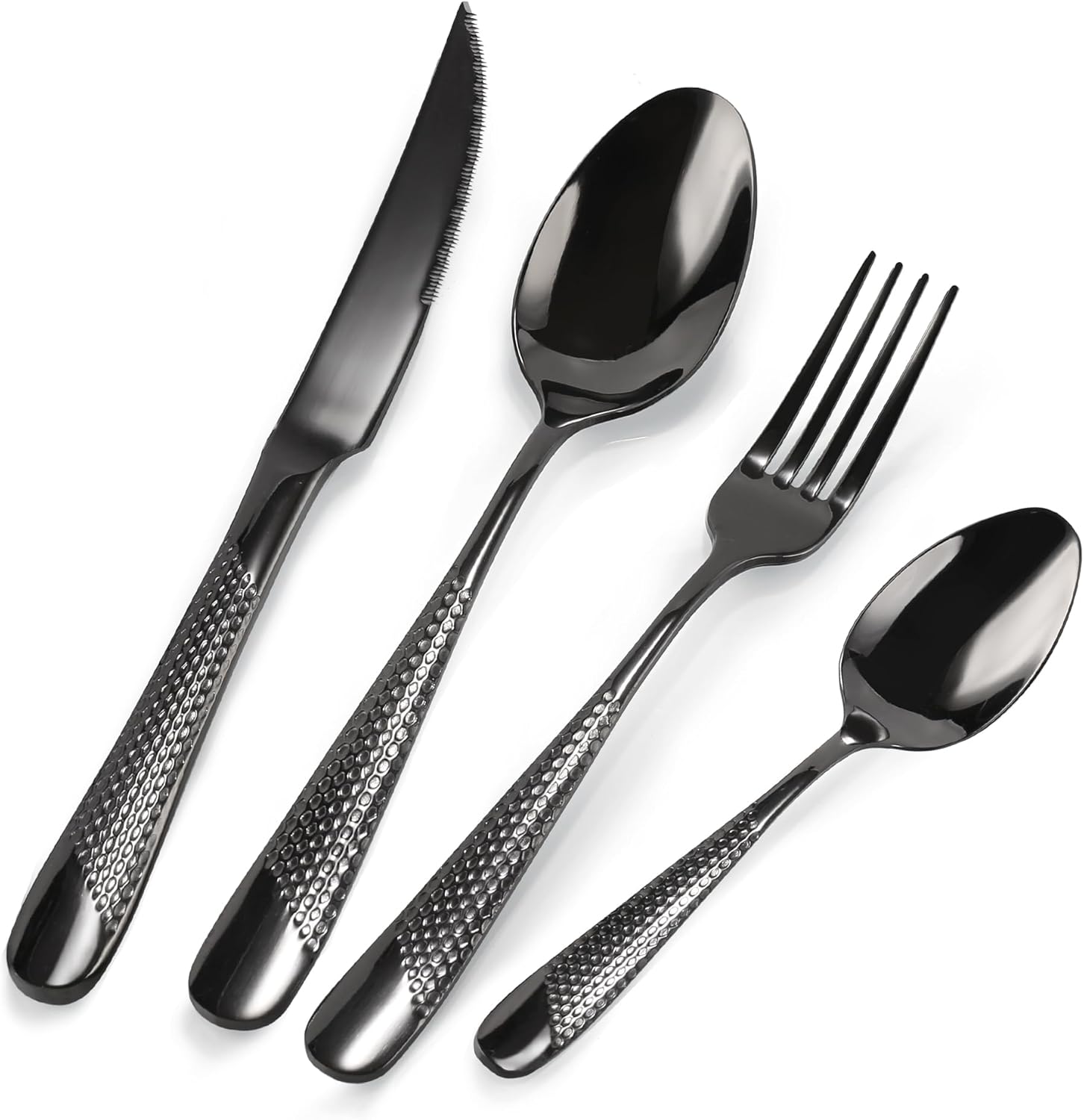 16 Piece Cutlery Set, Special Black Stainless Steel Knife and Fork Sets, Innovat...