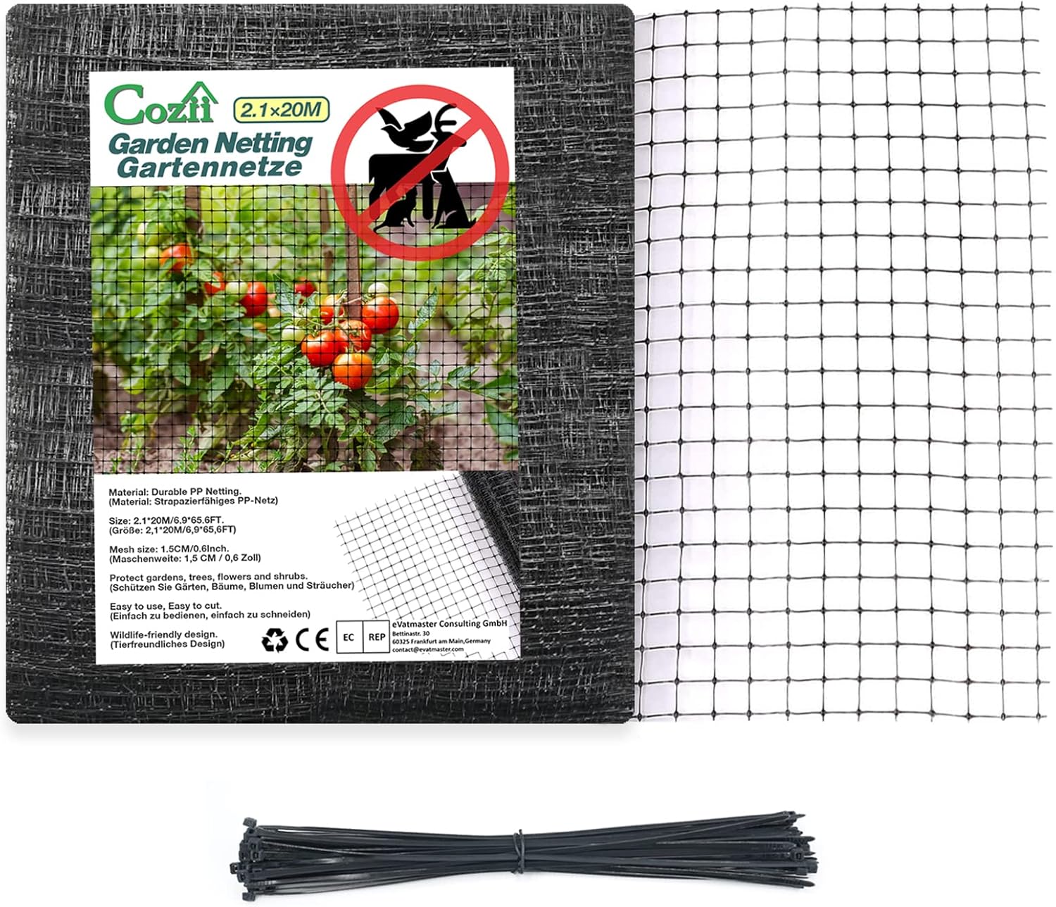 Garden Netting, Special 2 X 20M Bird Netting, Heavy Duty Reusable Garden Mesh, I...