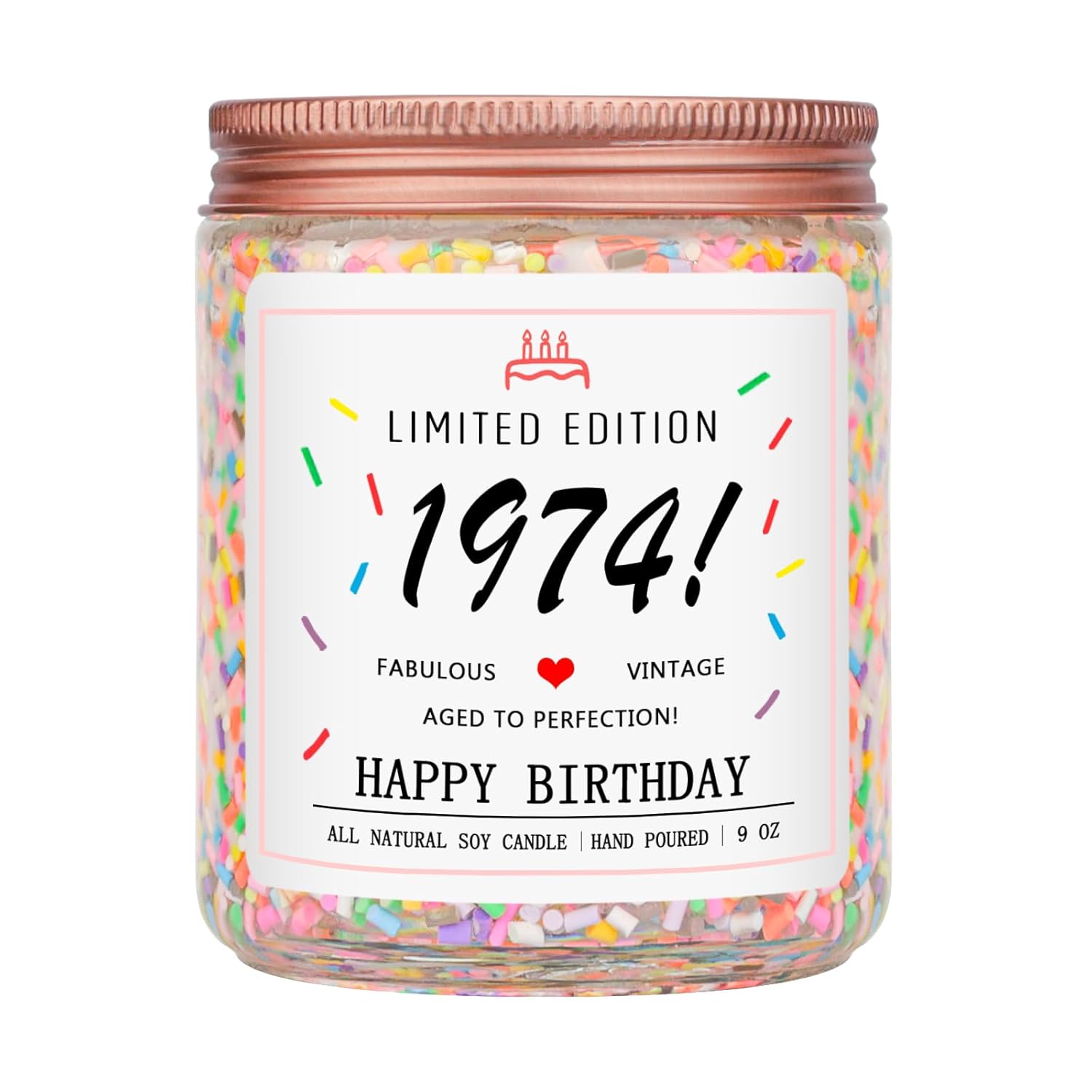 Homsolver 50th Birthday Gifts for Her Women, Happy 1974 50th Birthday Candle Gif...