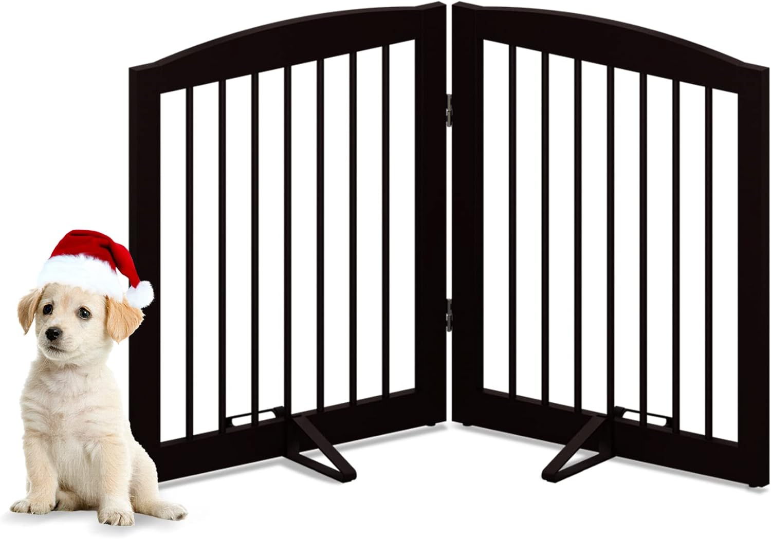 Freestanding Pet Gate, Special Wooden Dog Gate for...