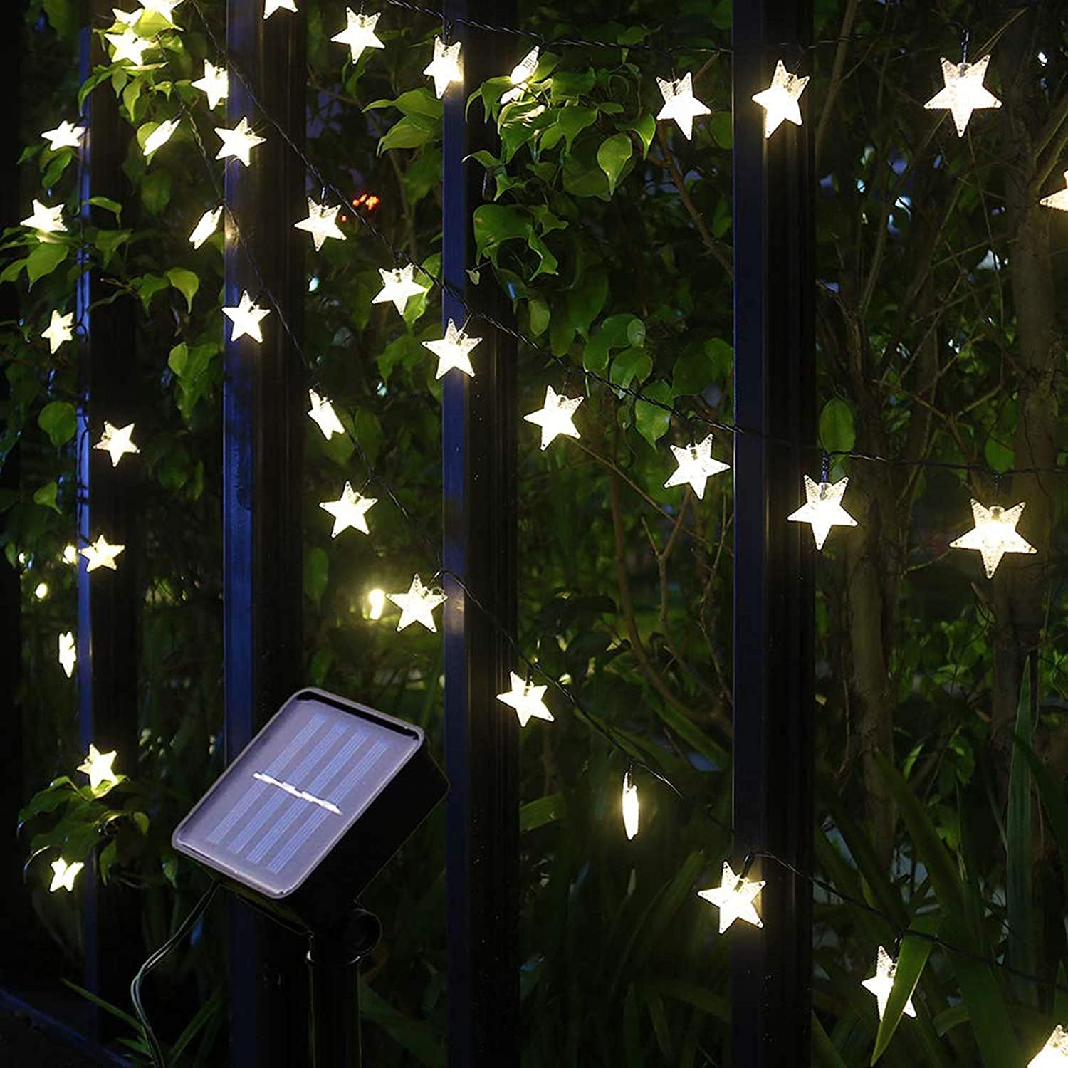 Solar String Lights, 29Ft/9M 60 LED Solar Star String Lights Warm White Solar Po...