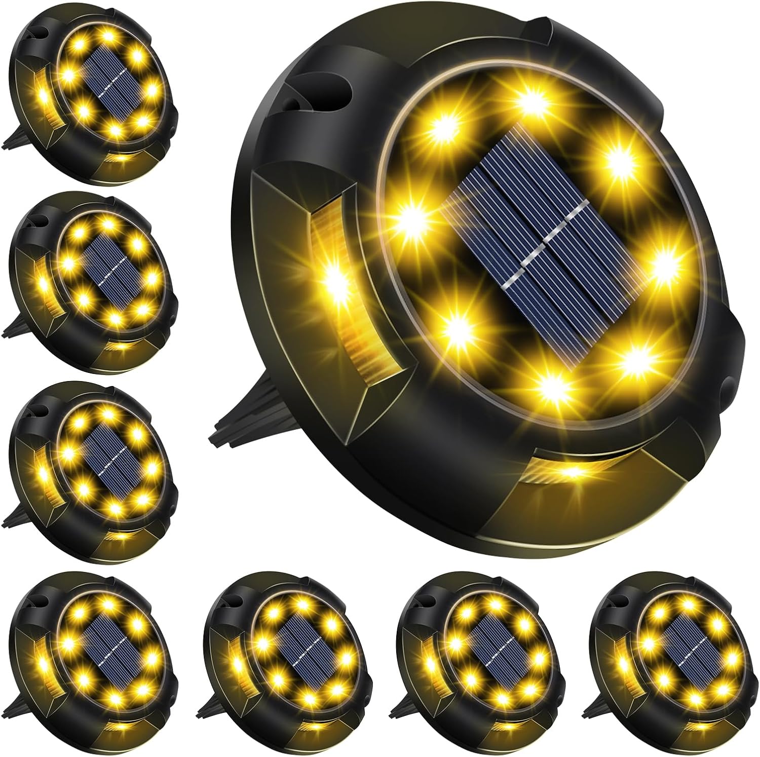 Swivel Disk Lights, Special Solar Powered Ground Lights, Innovative Waterproof I...
