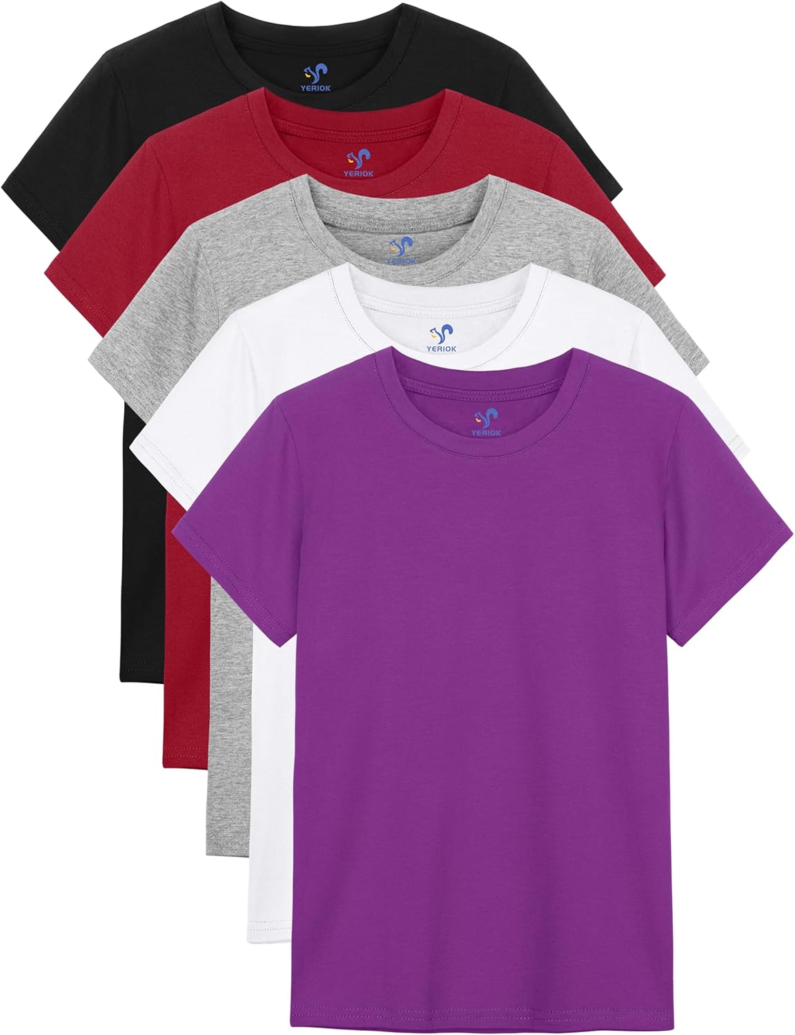 Quality 5 Pack Girls Shirts, Special Soft Cotton Tees for Kids, Unique Girls Clo...