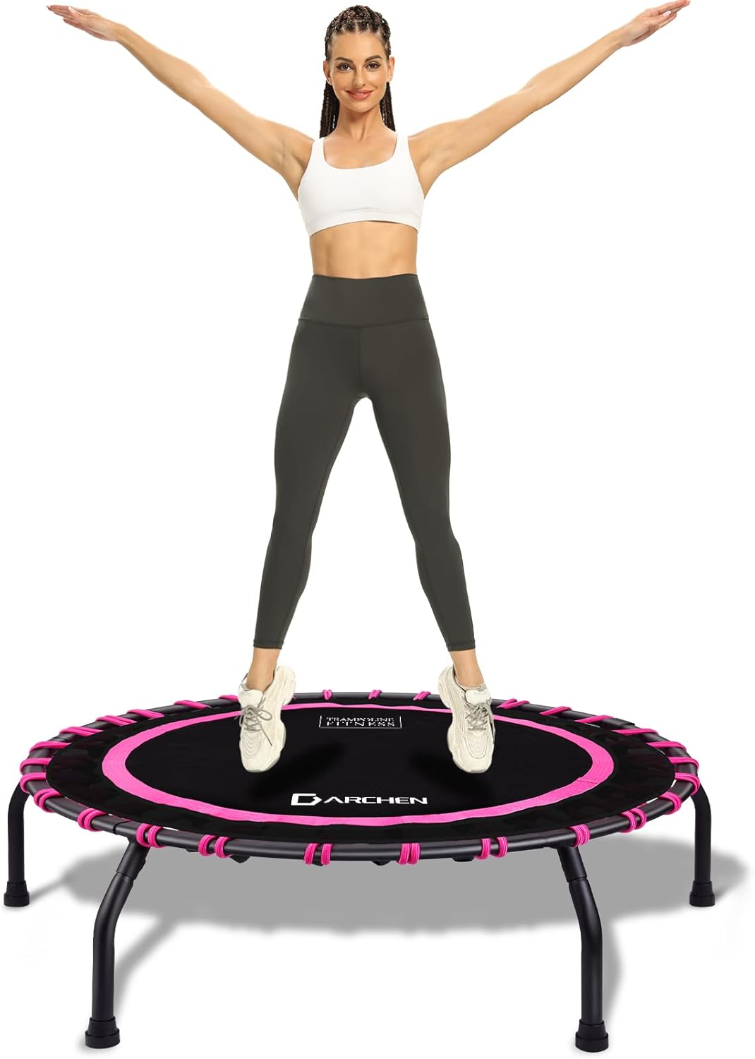 DARCHEN 150KG Rebounder Mini Trampoline for Adult, Indoor Small Trampoline for E...