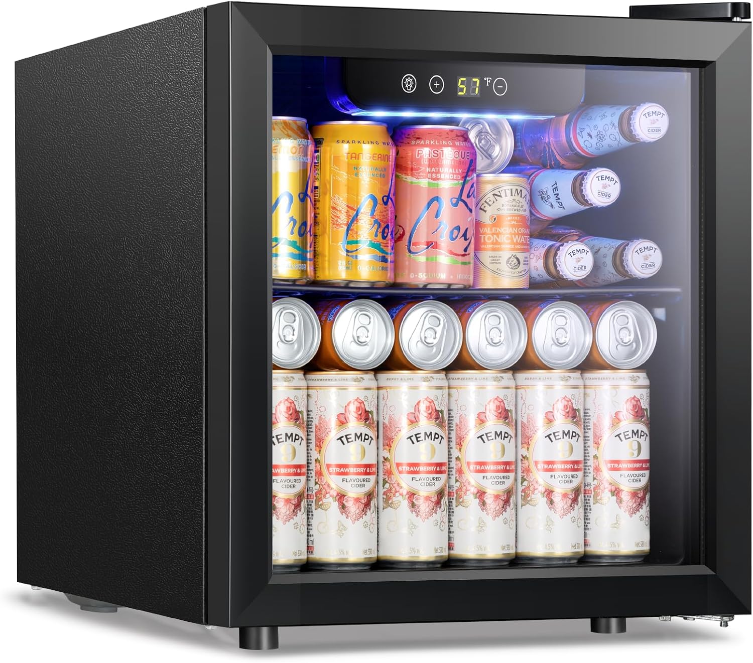 Kismile 1.3 Cu.ft Beverage Refrigerator and Cooler,12 Bottle 48 Can Mini Fridge...