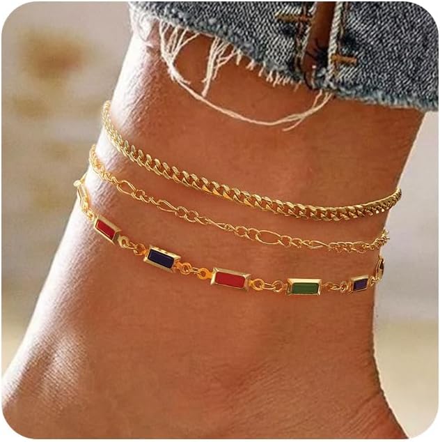 MIDEEO Ankle Bracelets, Special 14K Gold Anklets f...
