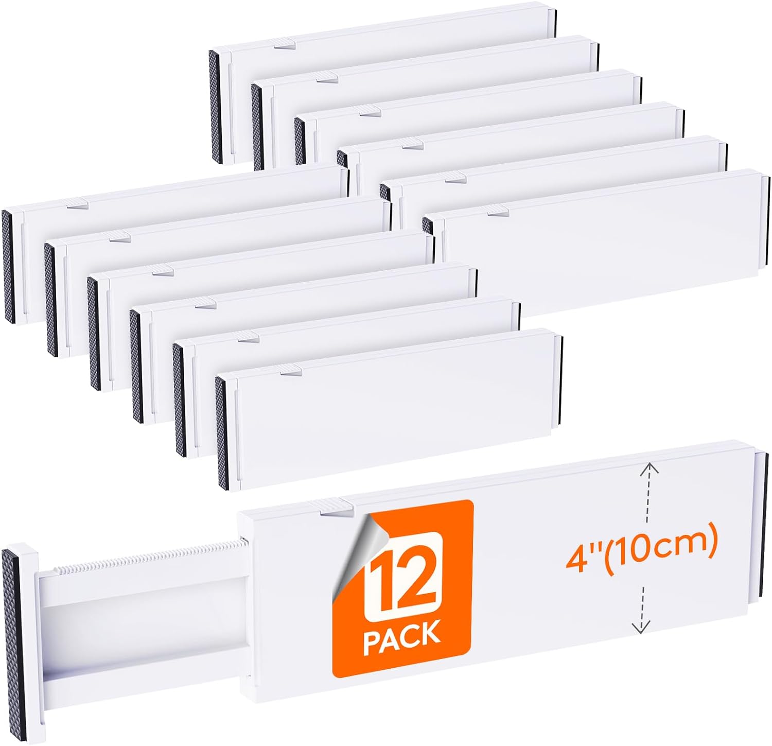 Lifewit 12 Pack Drawer Dividers, Special Plastic Adjustable Drawer Organizers fo...