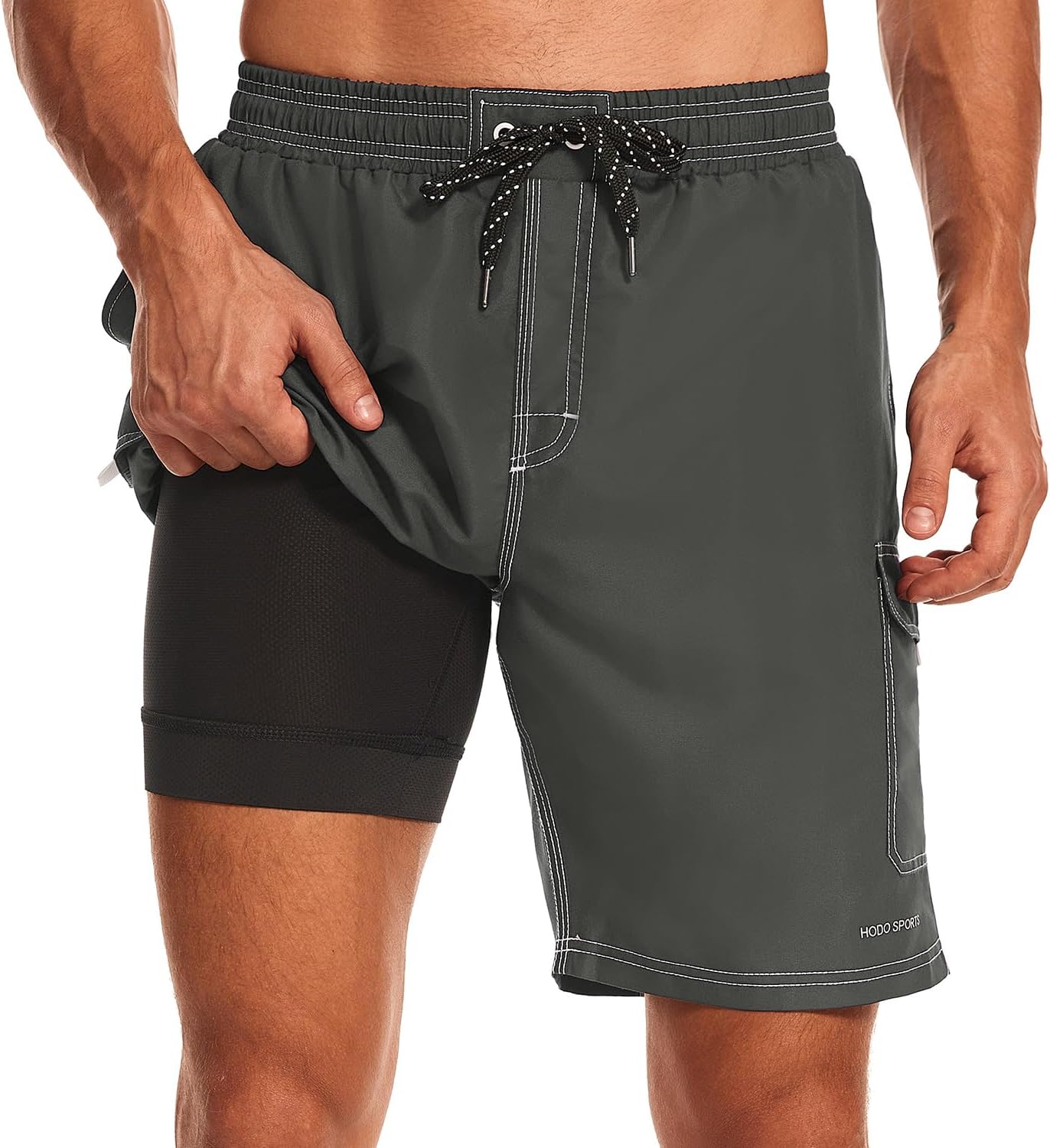 HODOSPORTS Mens Swim Trunks with Compression Liner, Special Quick-Dry Swim Short...