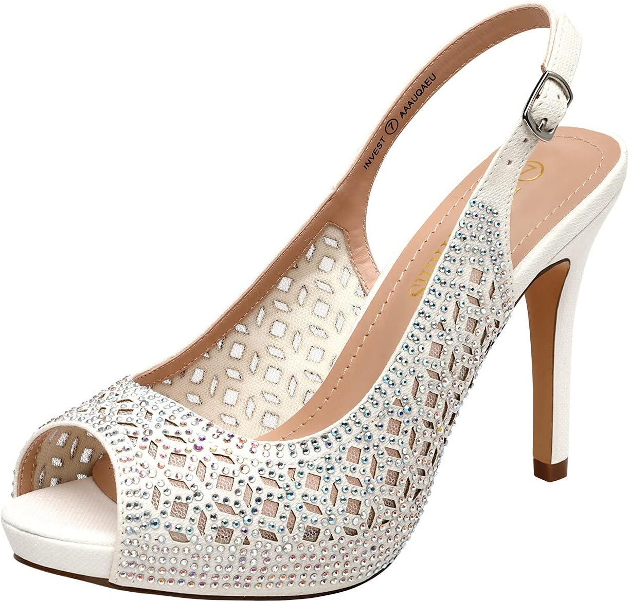 DREAM PAIRS Women's High Heels, Special Platform Dress Shoes with Rhinestones, I...
