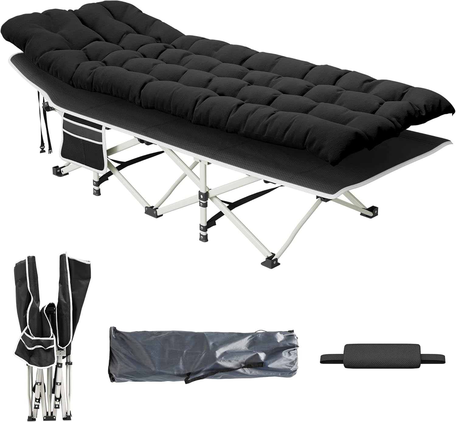 YITAHOME Folding Camping Bed for Adults, 28" Extra Wide Heavy Duty Portable Camp...