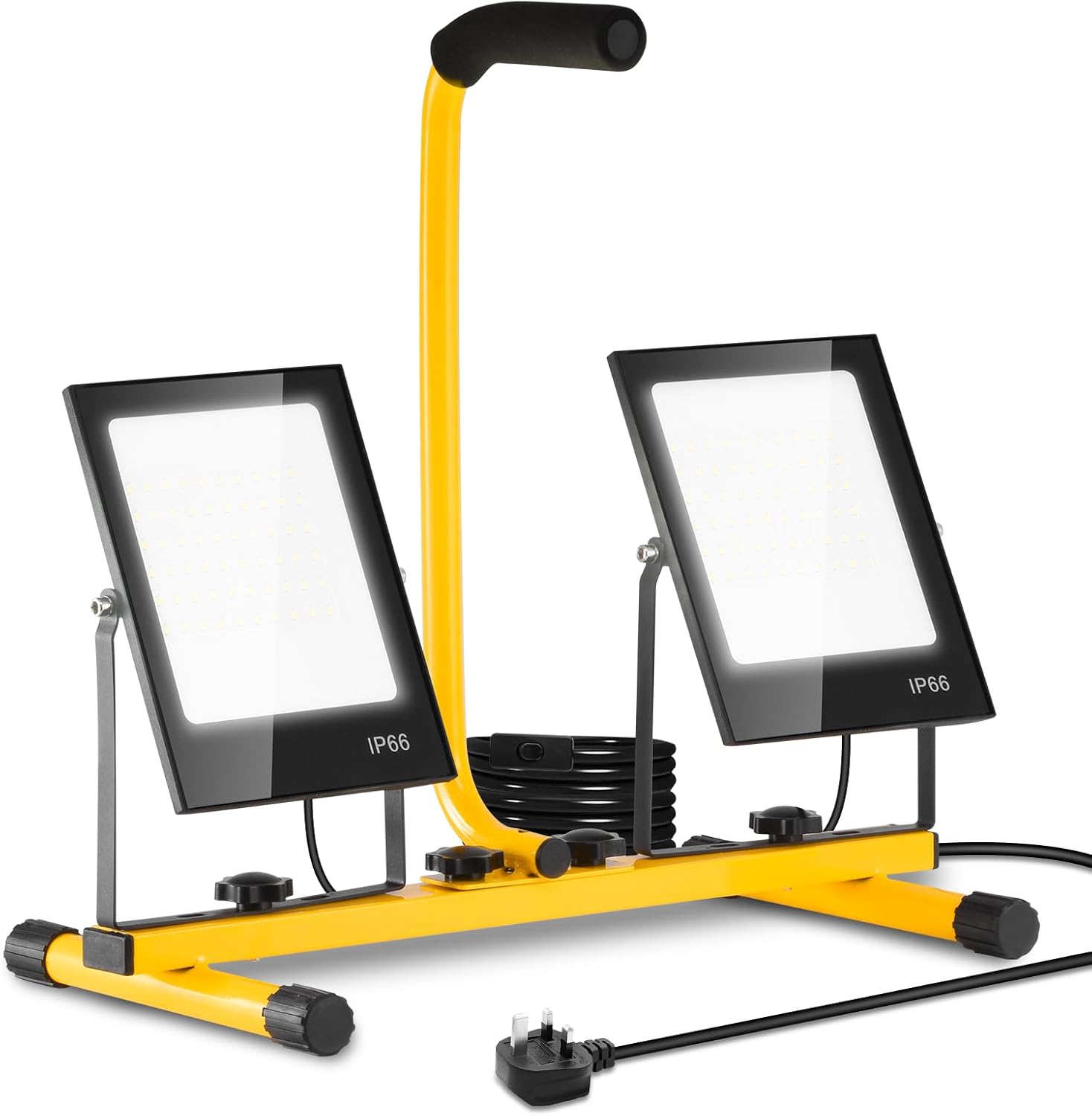 Ankishi Work Light 100W, Portable Floodlight with [2 Adjustable Heads], 12000LM...