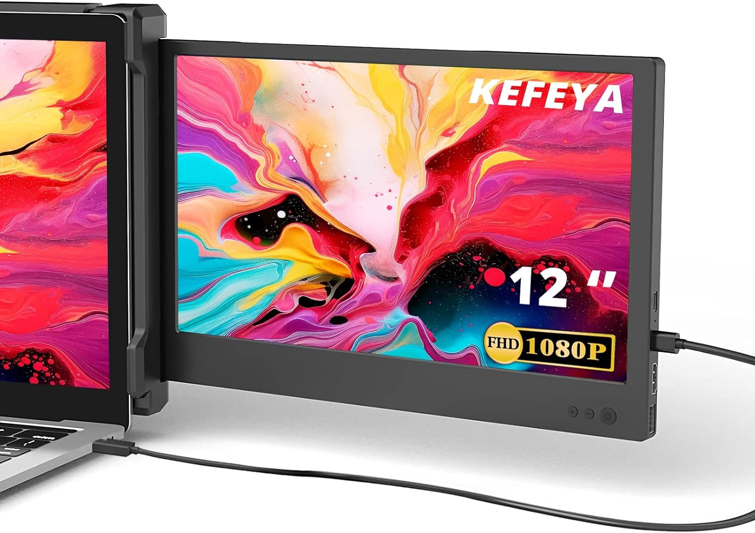 KEFEYA Portable Monitor for Laptop IPS FHD 1080P Laptop Screen Extender Monitor...
