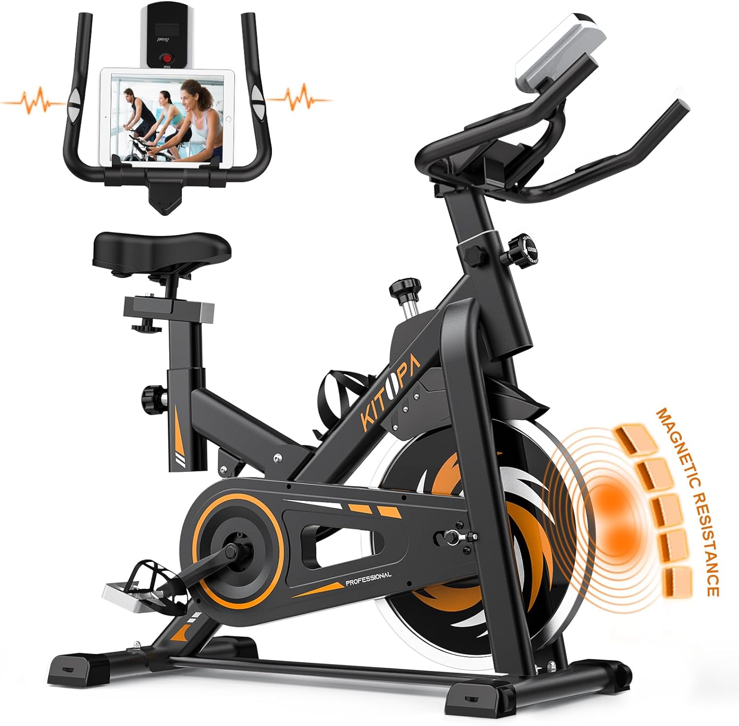 Kitopa Exercise Bike, Magnetic Resistance Stationary Exercise Bikes for Home Use...