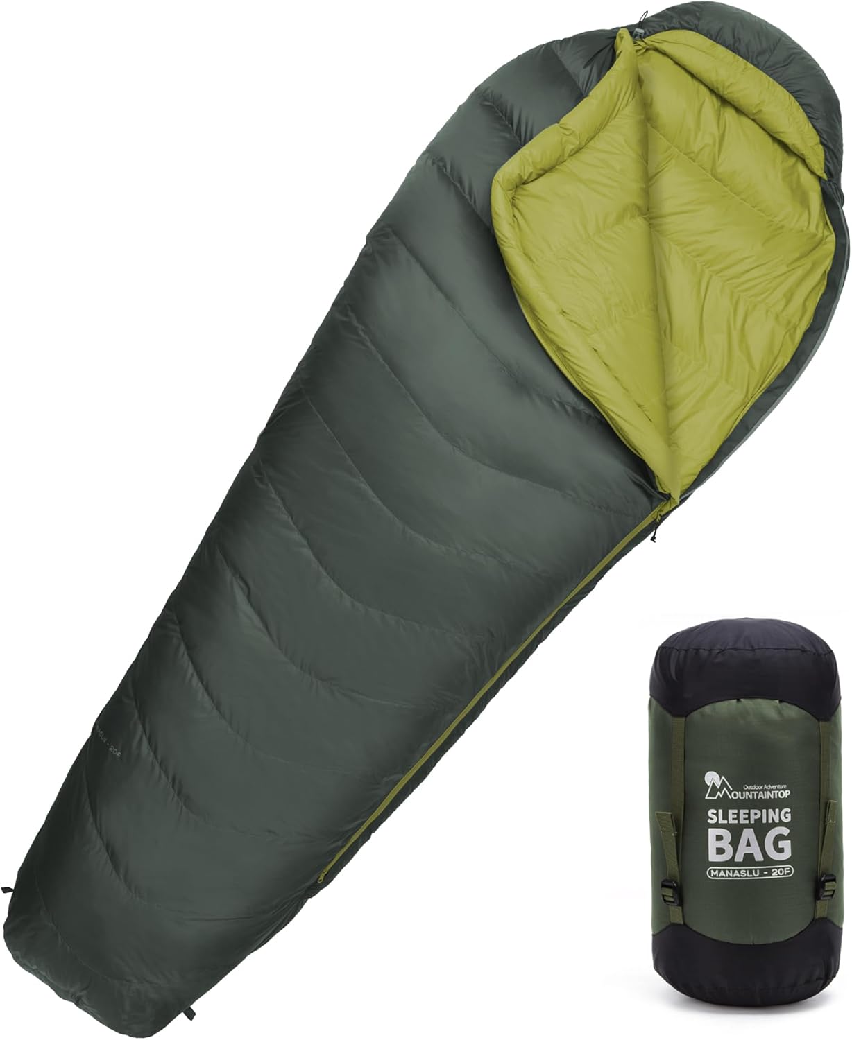 MOUNTAINTOP Down Fill Sleeping Bag for Adults Ultralight Backpacking Sleeping Ba...