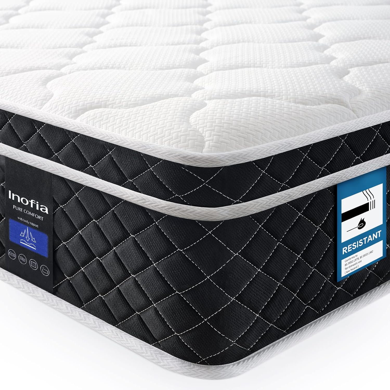 Inofia Double Mattress, COOLMAX Gel Memory Foam Pocket Spring Mattress,Medium Fi...