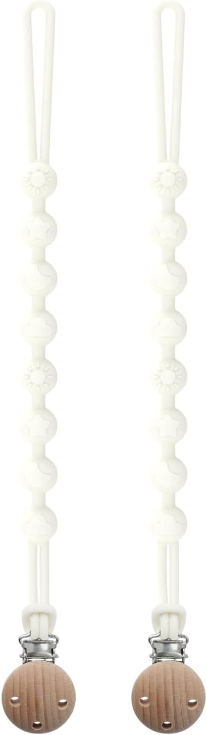Silicone Dummy Clip for Baby Boys and Girls, Seposeve 2 Pack Pacifier Clips, Dum...