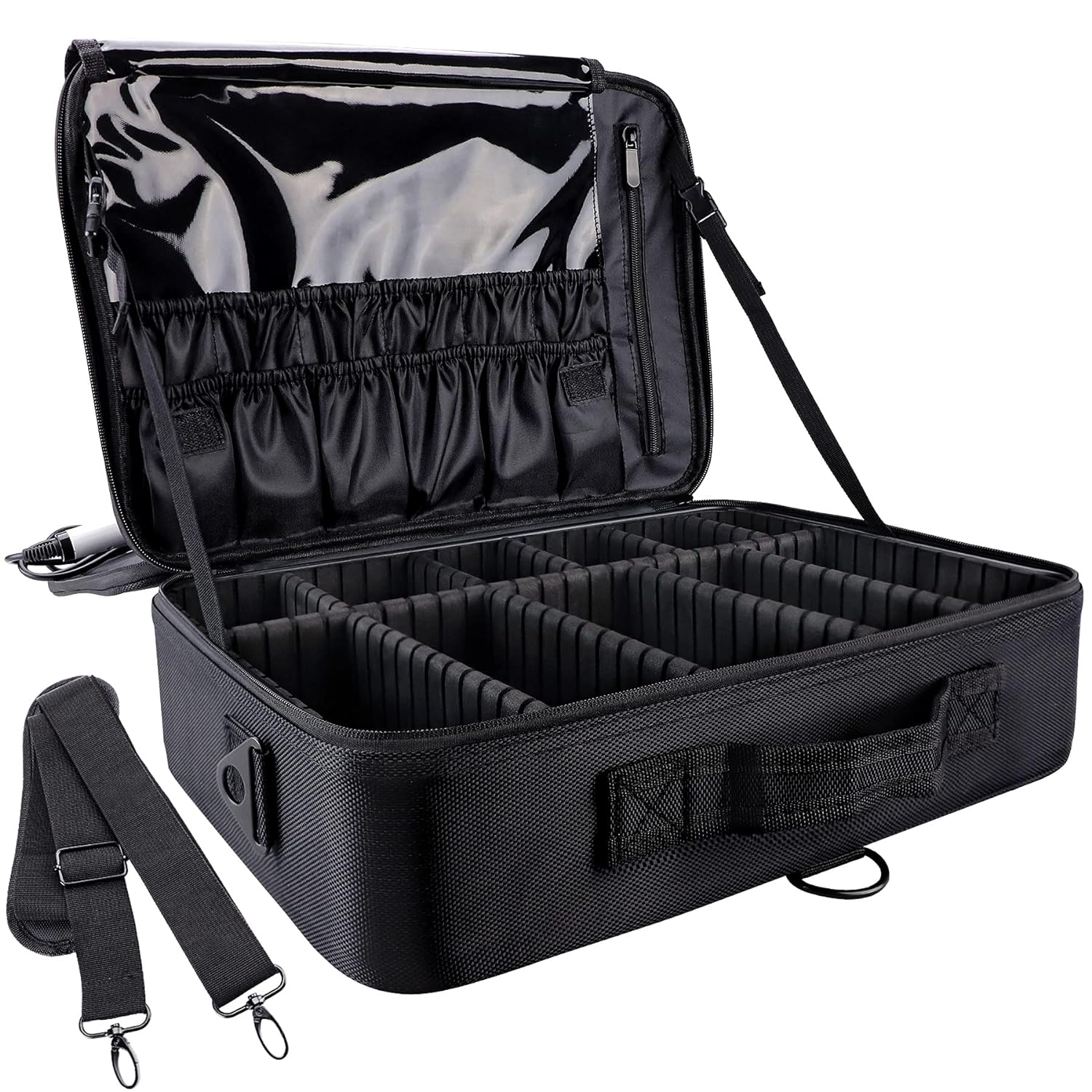 GZCZ Large Capacity Travel Makeup Train Case, Professional Makeup Case With Adju...