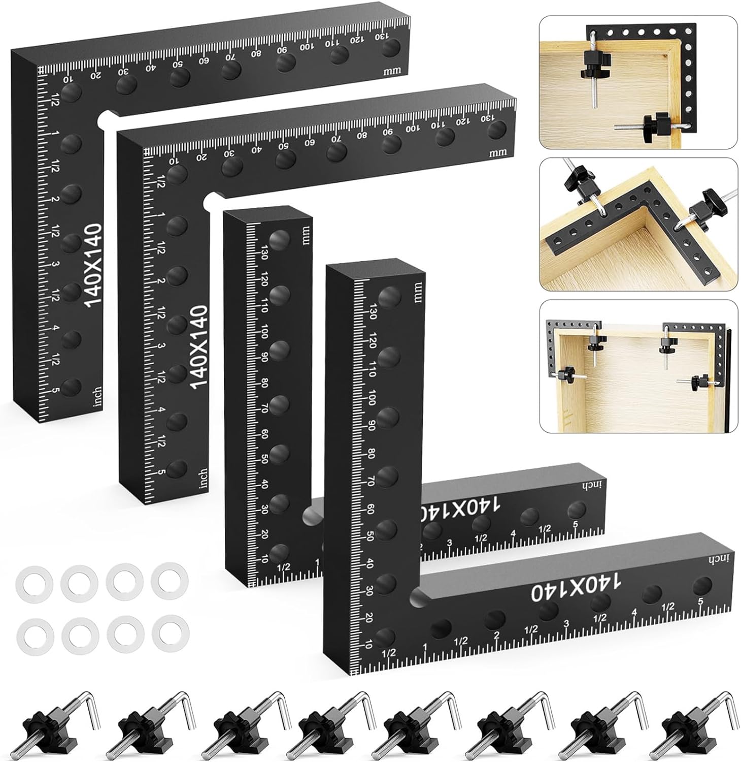 Housolution 90 Degree Positioning Squares Right Angle Clamps 5.5 x 5.5"(14 x 14c...