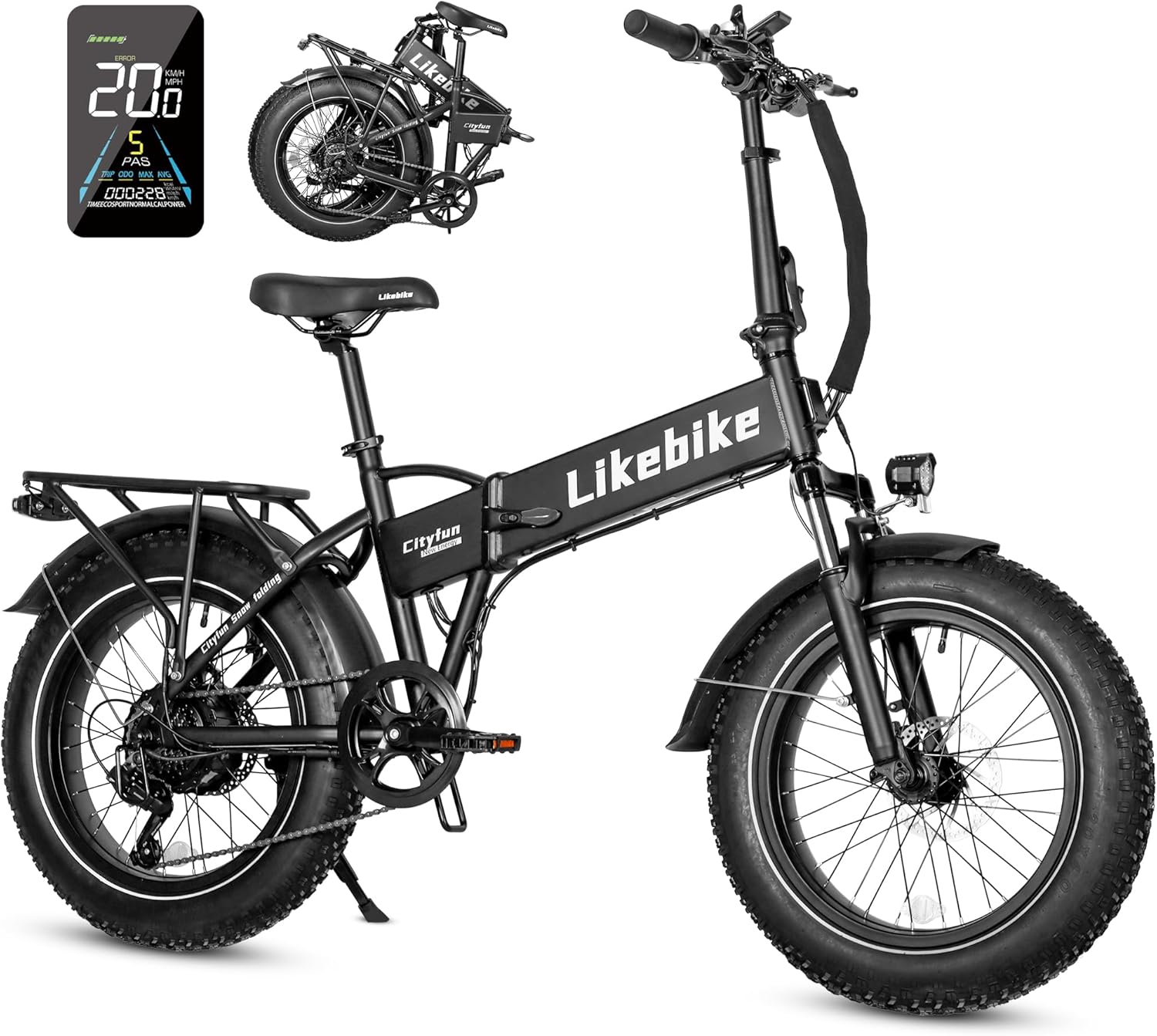 Cityfun Folding Electric Bike, High-Quality E-Bike...
