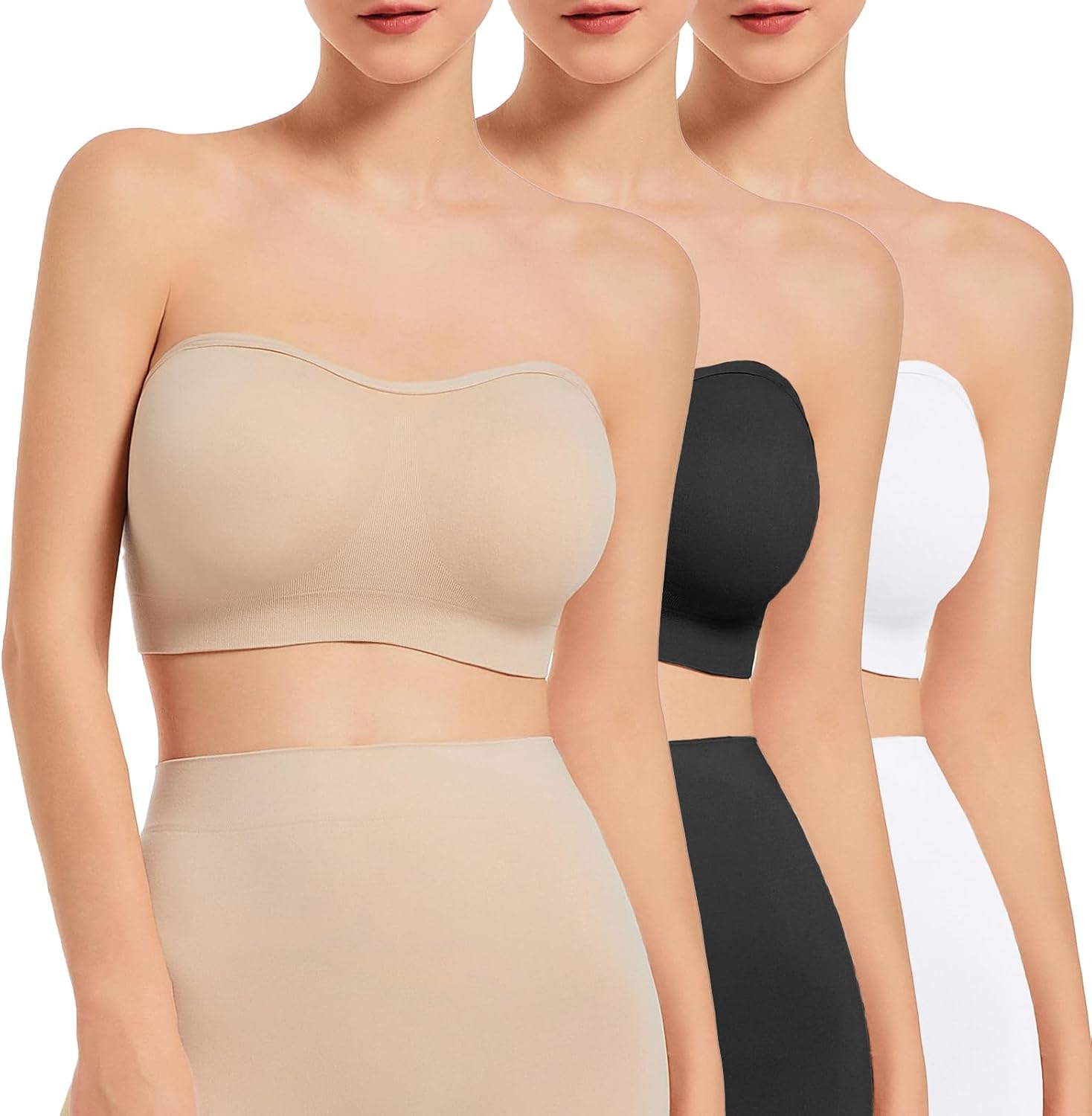 SIMIYA Strapless Bras, Special Bandeau Bra Seamless Bralettes, Innovative Stretc...