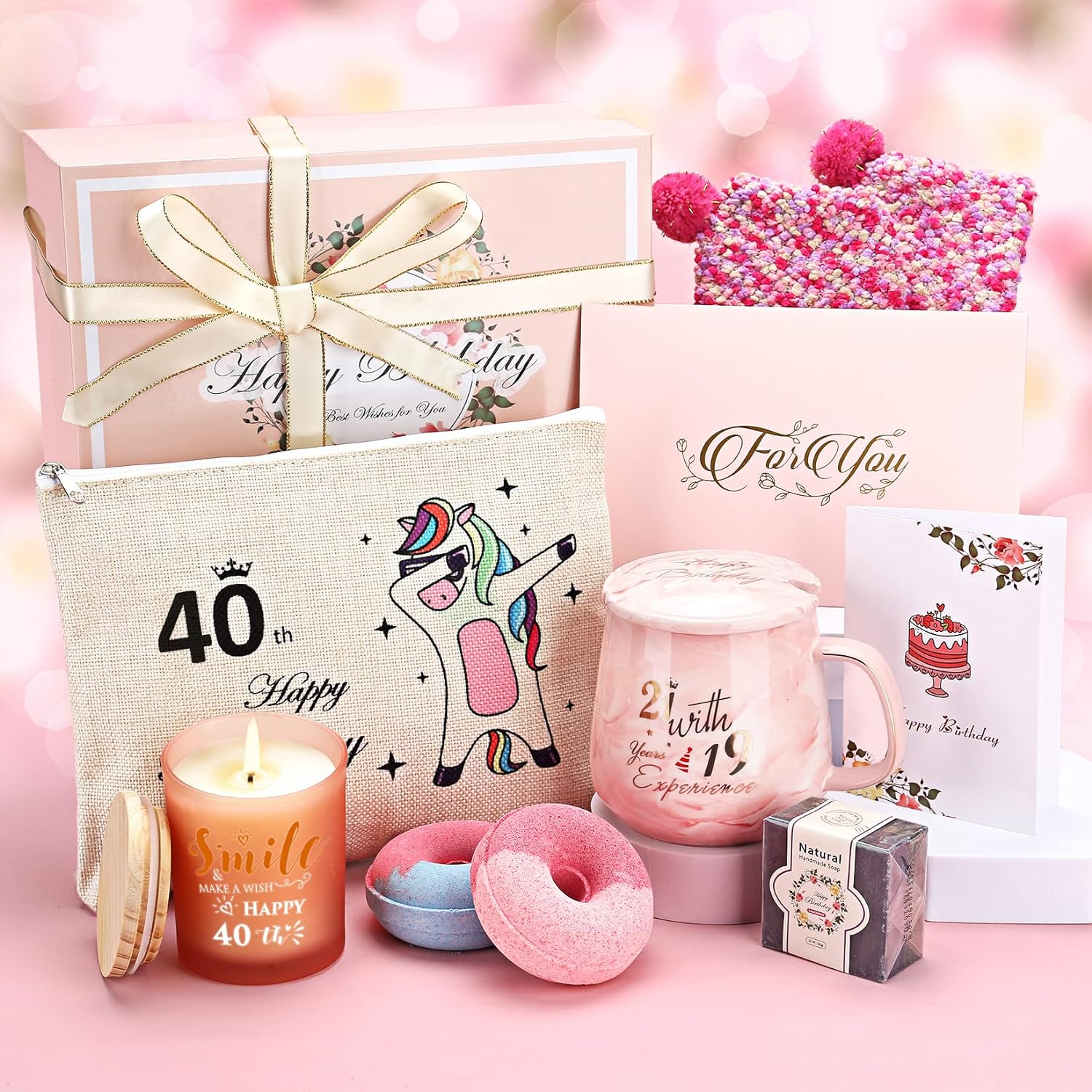 Hamper Pamper Kit, Special 40th Birthday Gifts for Women, Unique Mom Birthday Gi...