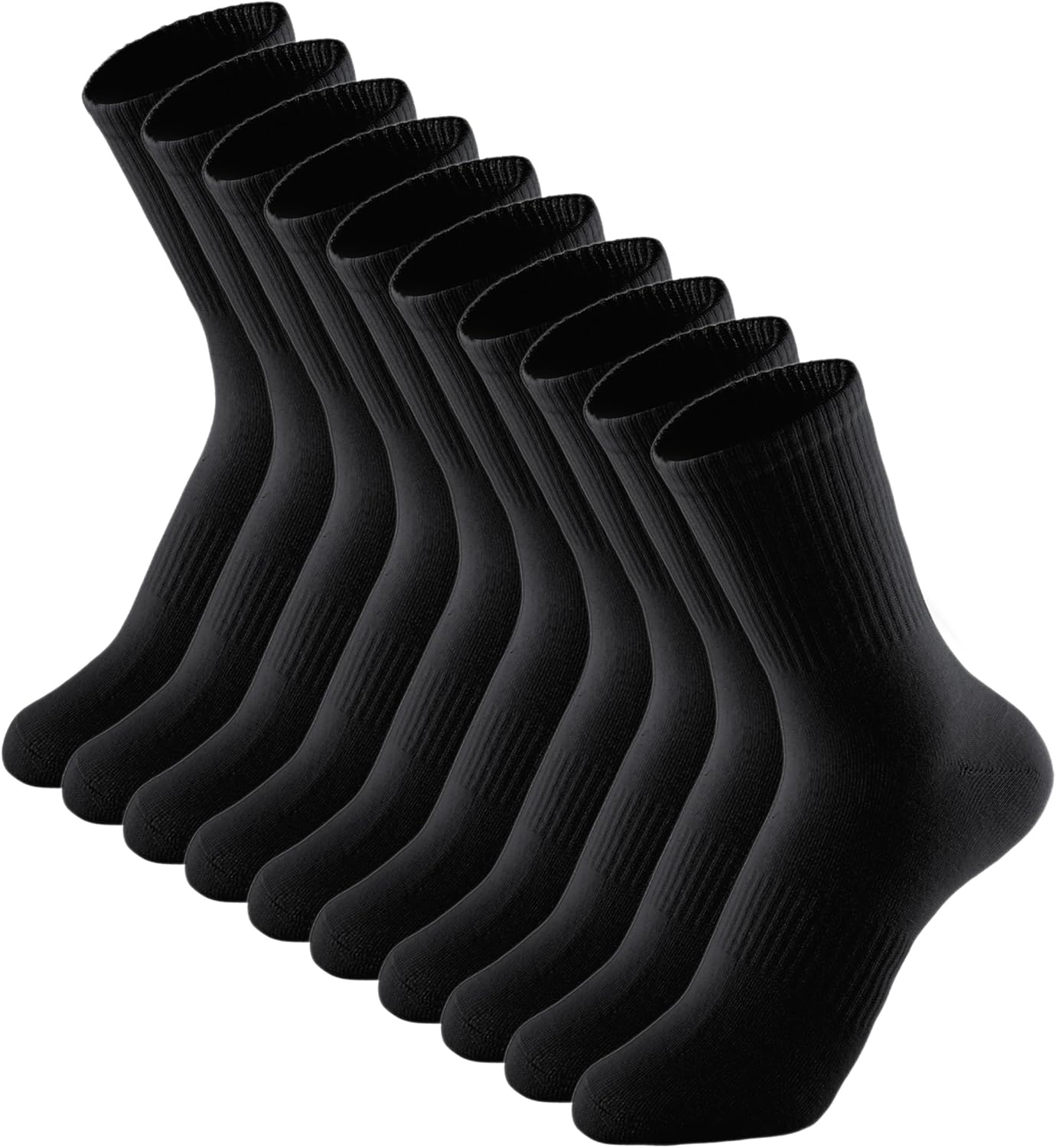 Womens Crew Socks Casual Athletic Gym LightWeight Thin Cotton Socks 5 Pairs 6-9...