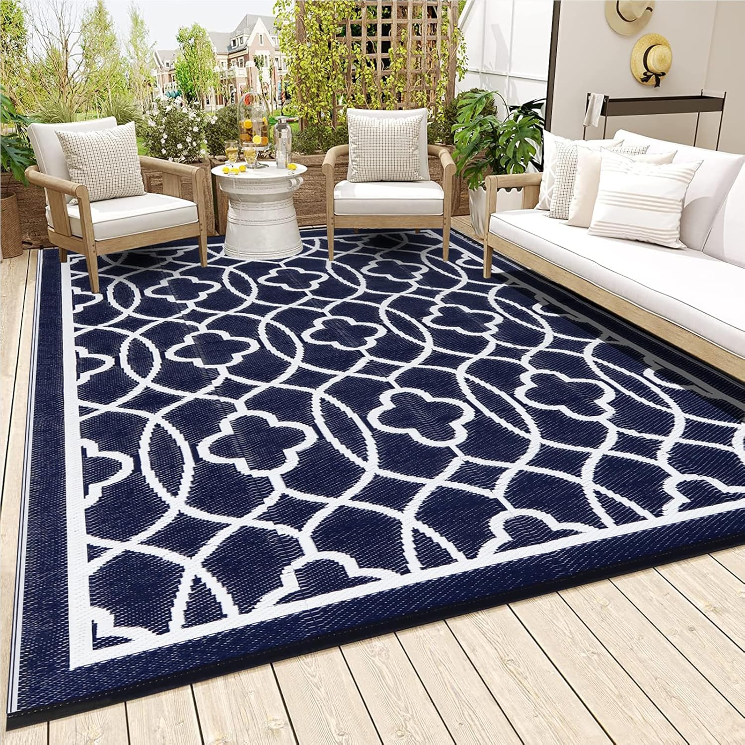 Outdoor Rugs 9x12 for Patios, Special Waterproof Reversible Indoor Outdoor Rugs...