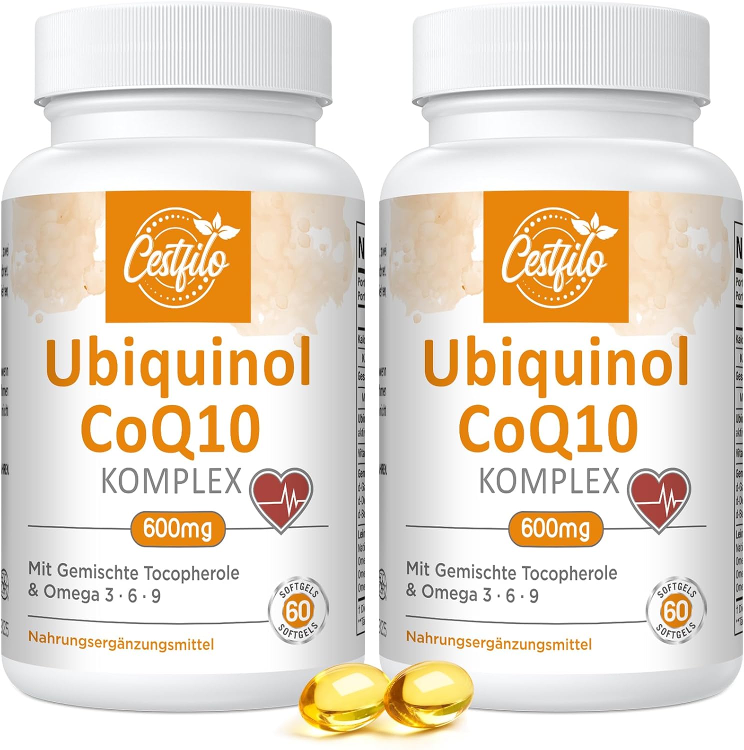 Ubiquinol CoQ10 600mg Softgels - Active Form of Co...