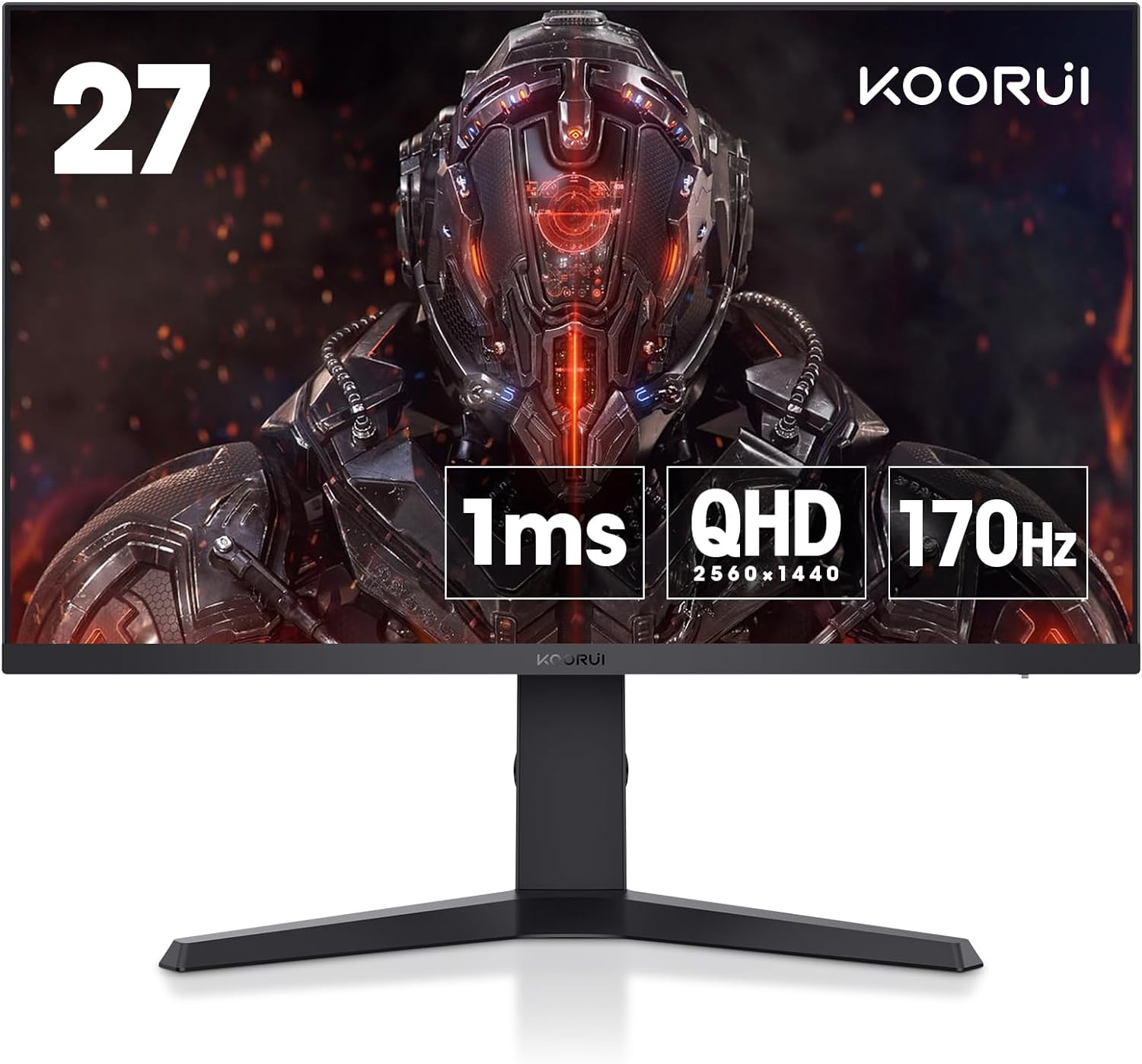 KOORUI 27 Inch Gaming Monitor, 2K Computer Monitors, QHD(2560 * 1440), IPS,1ms,...