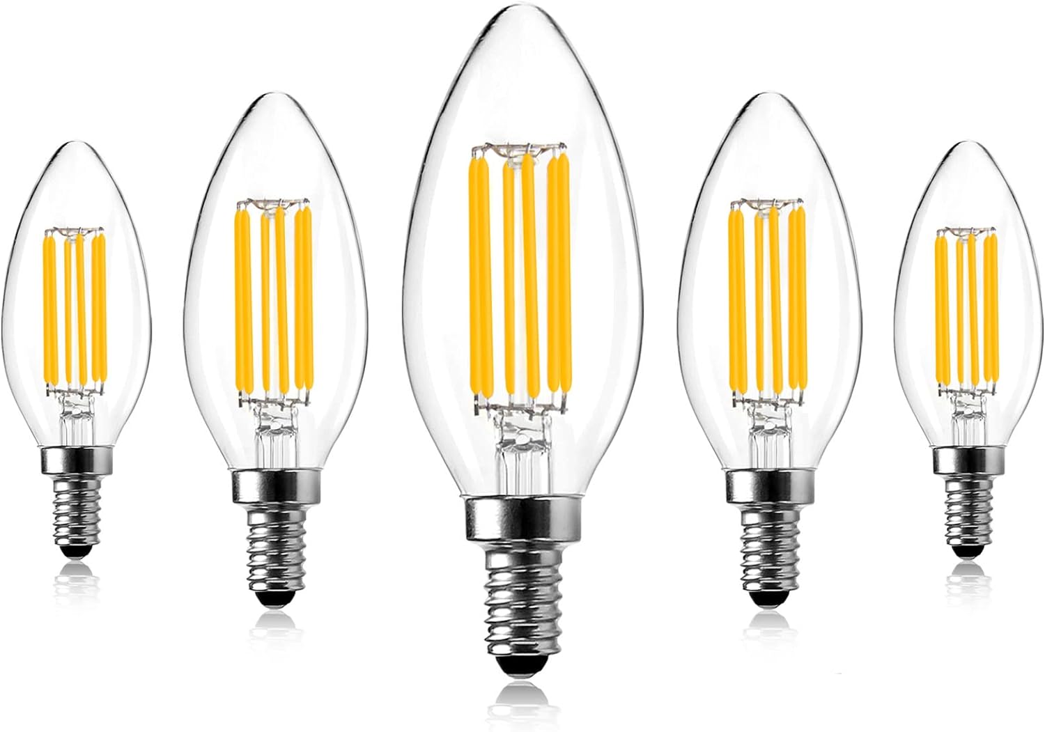 Spacelumen E14 LED Candle Bulbs Small Screw, Dimmable Edison LED Light Bulb, 6W...