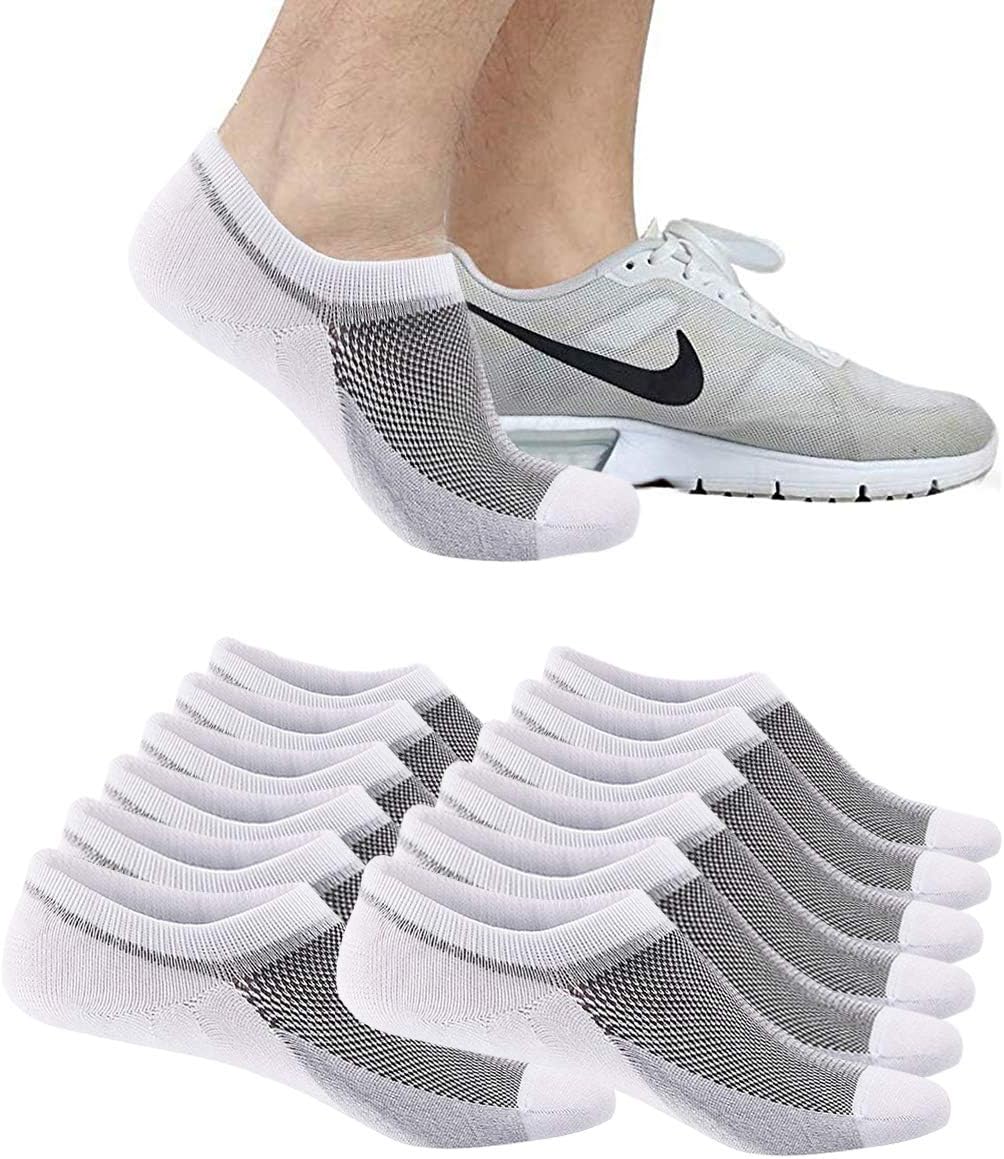 Perfectmiaoxuan 6/12 Pairs Mens Ankle Athletic Socks, Low Cut Breathable Running...