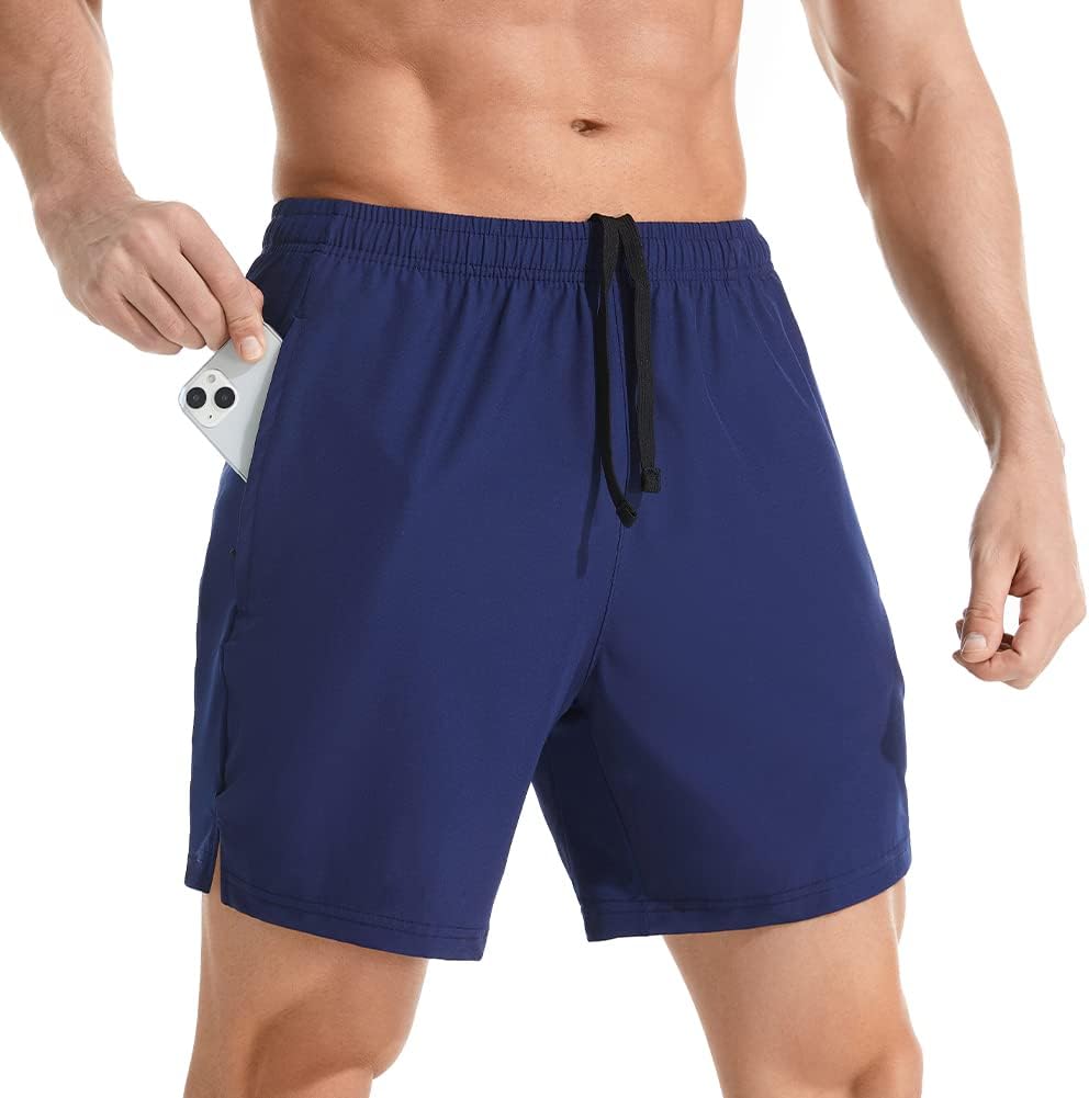Men's 7'' Athletic Running Shorts, Special Quick Dry Gym Workout Shorts, Innovat...