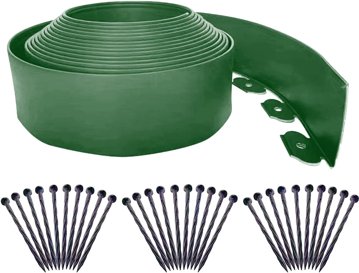 Flexible Lawn Edging 10m,Plastic Garden Edging Border [Extra Tall 10cm Hight]wit...