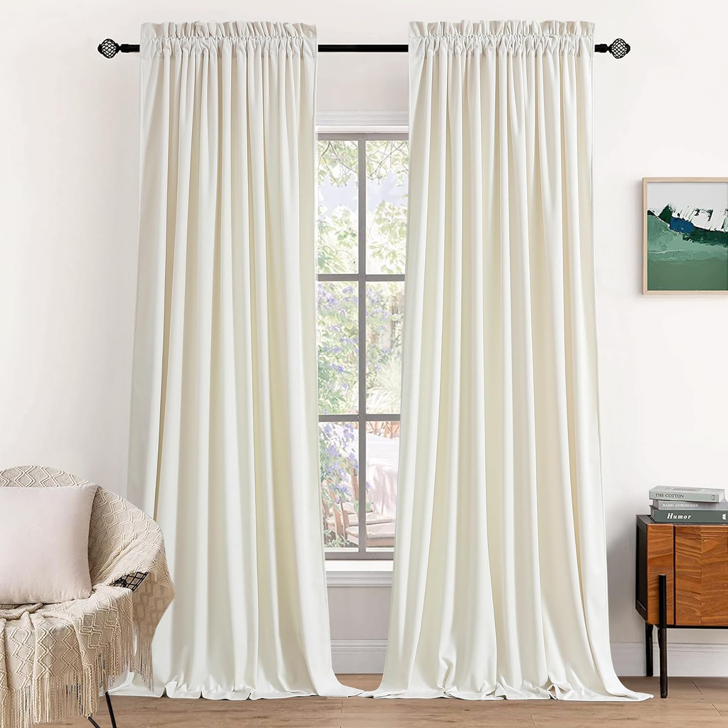 **Best Ivory White Velvet Curtains, Special Super Soft Heavy Drapes, Innovative...