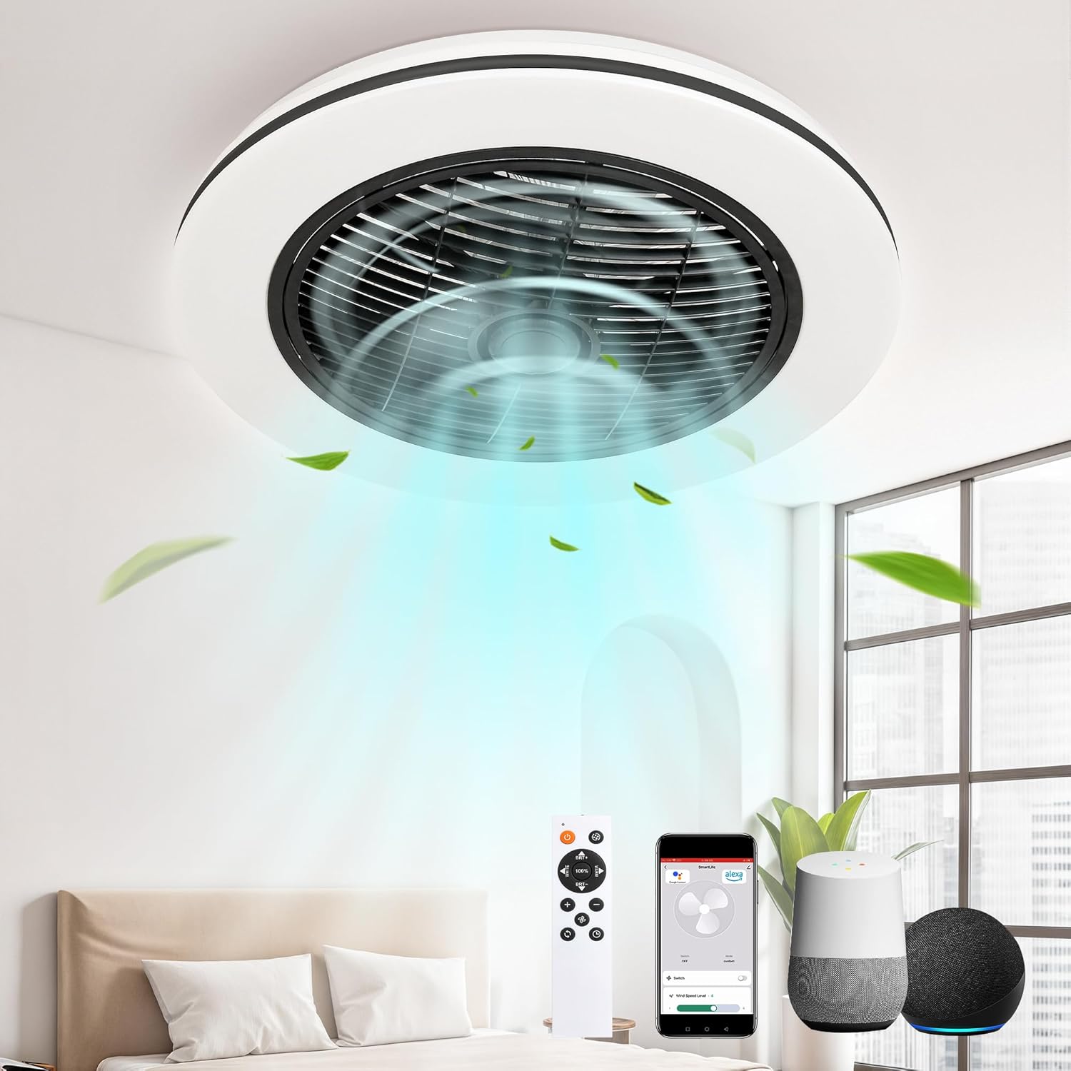 YITAHOME Ceiling Fan with Light & Remote, App Control, 6 speeds, Reversible Moto...